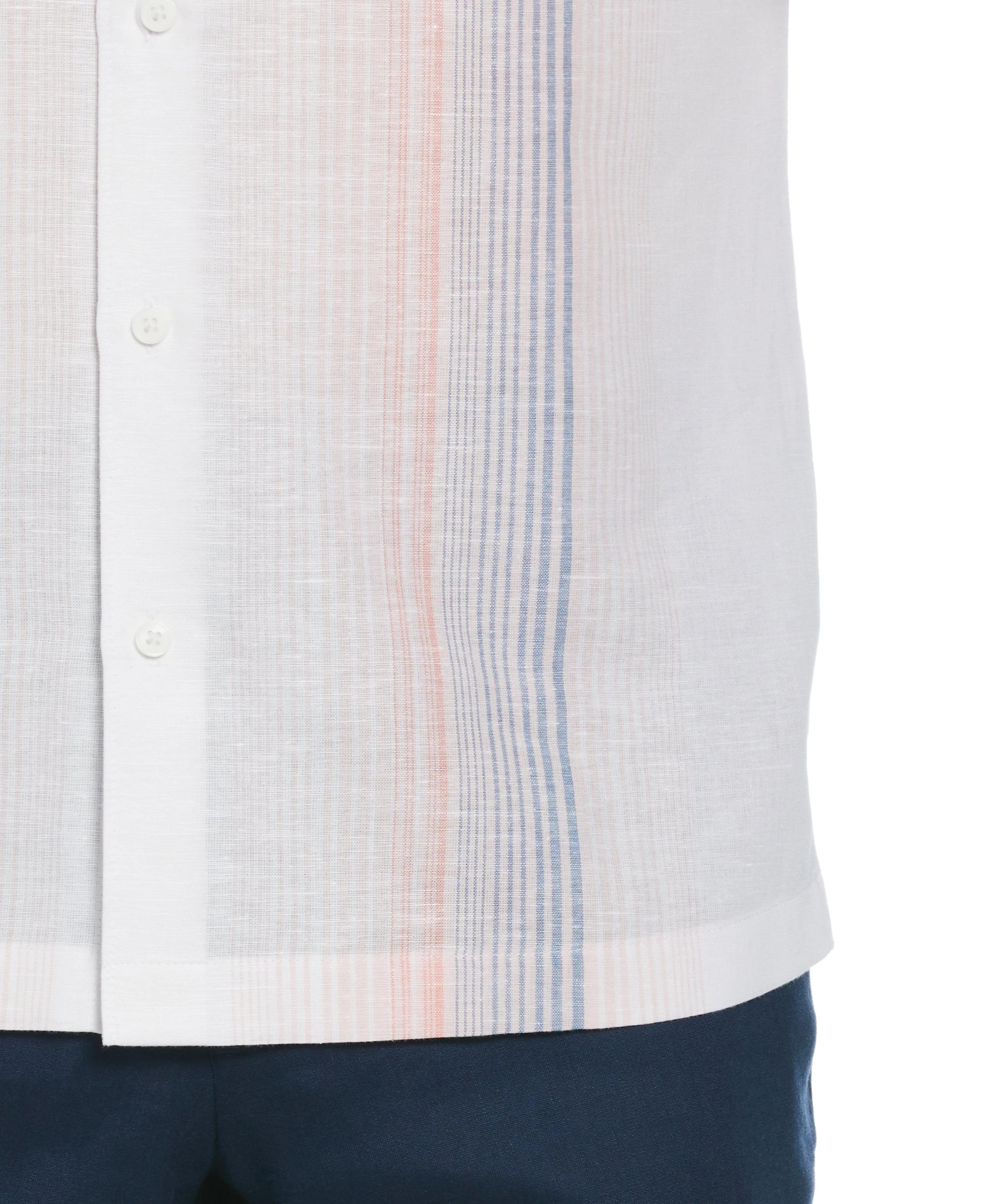 Linen Blend Gradient Stripe Panel Shirt