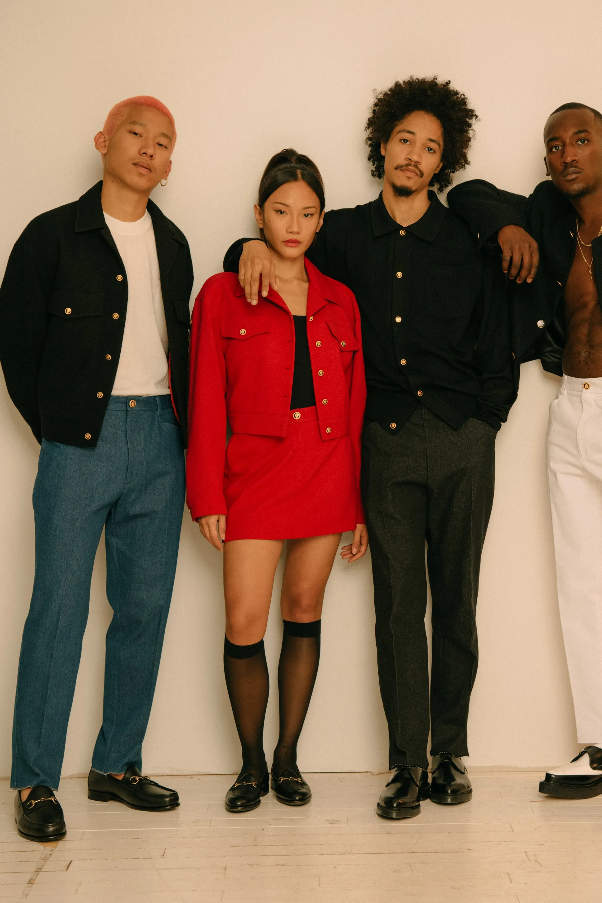 LIZZIE WOOL CREPE TRUCKER JACKET