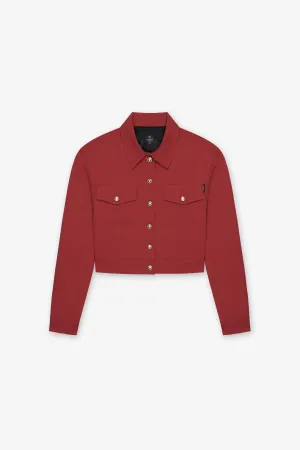 LIZZIE WOOL CREPE TRUCKER JACKET