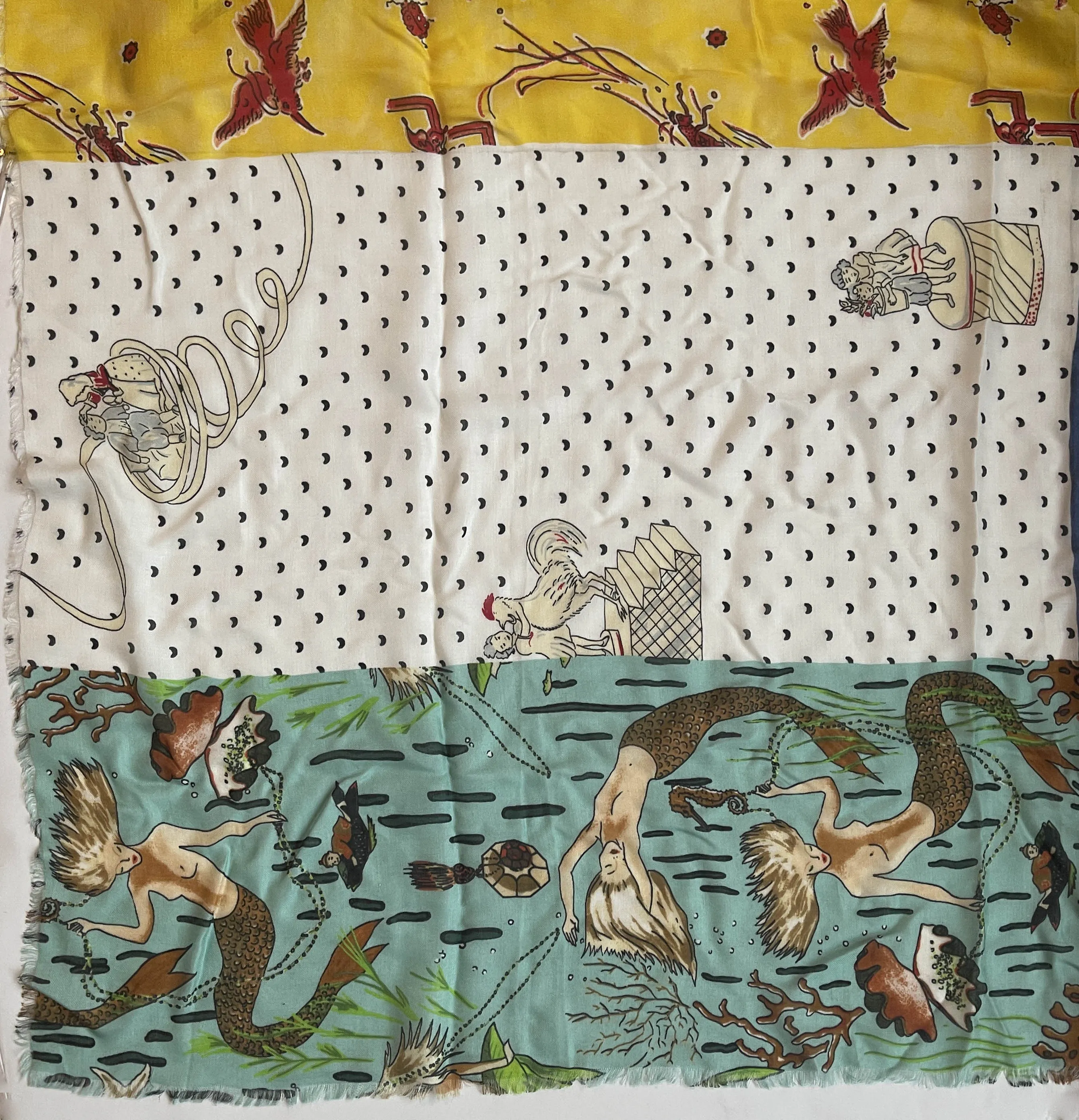 Loewe x Paula's Ibiza Modal & Cashmere 140cm Patchwork Scarf