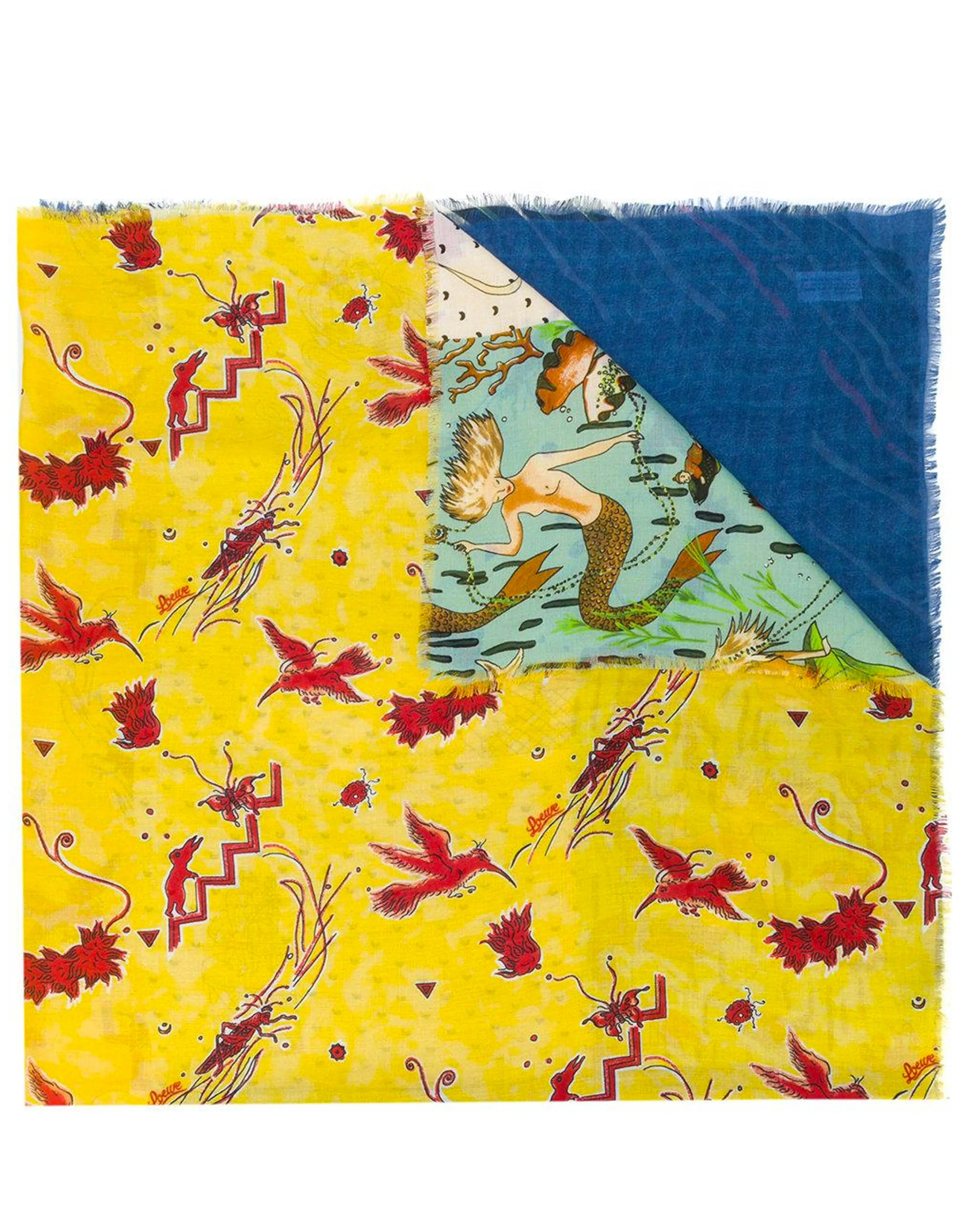Loewe x Paula's Ibiza Modal & Cashmere 140cm Patchwork Scarf