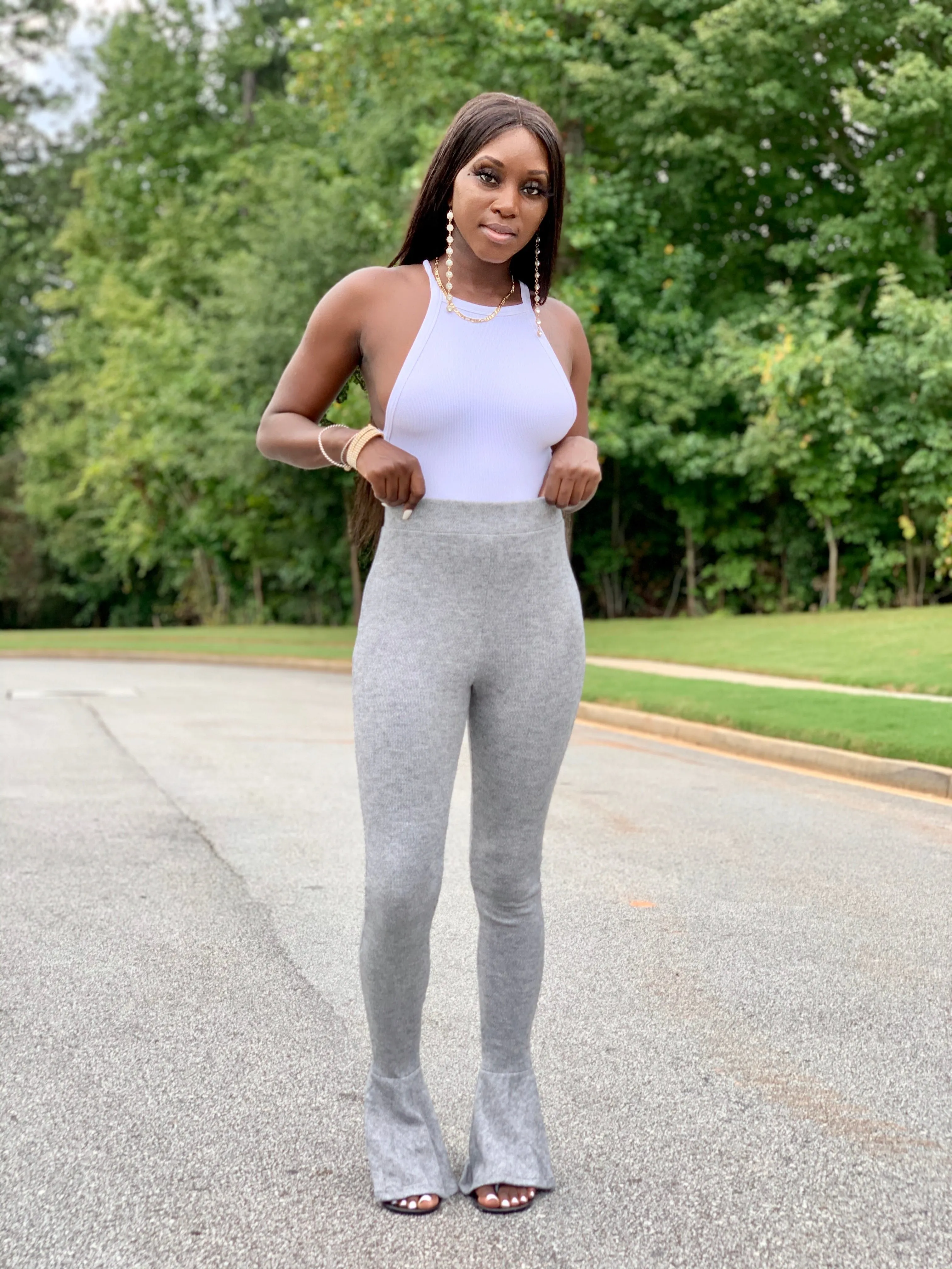 Lola Flare Pants | Heather Gray - FINAL SALE