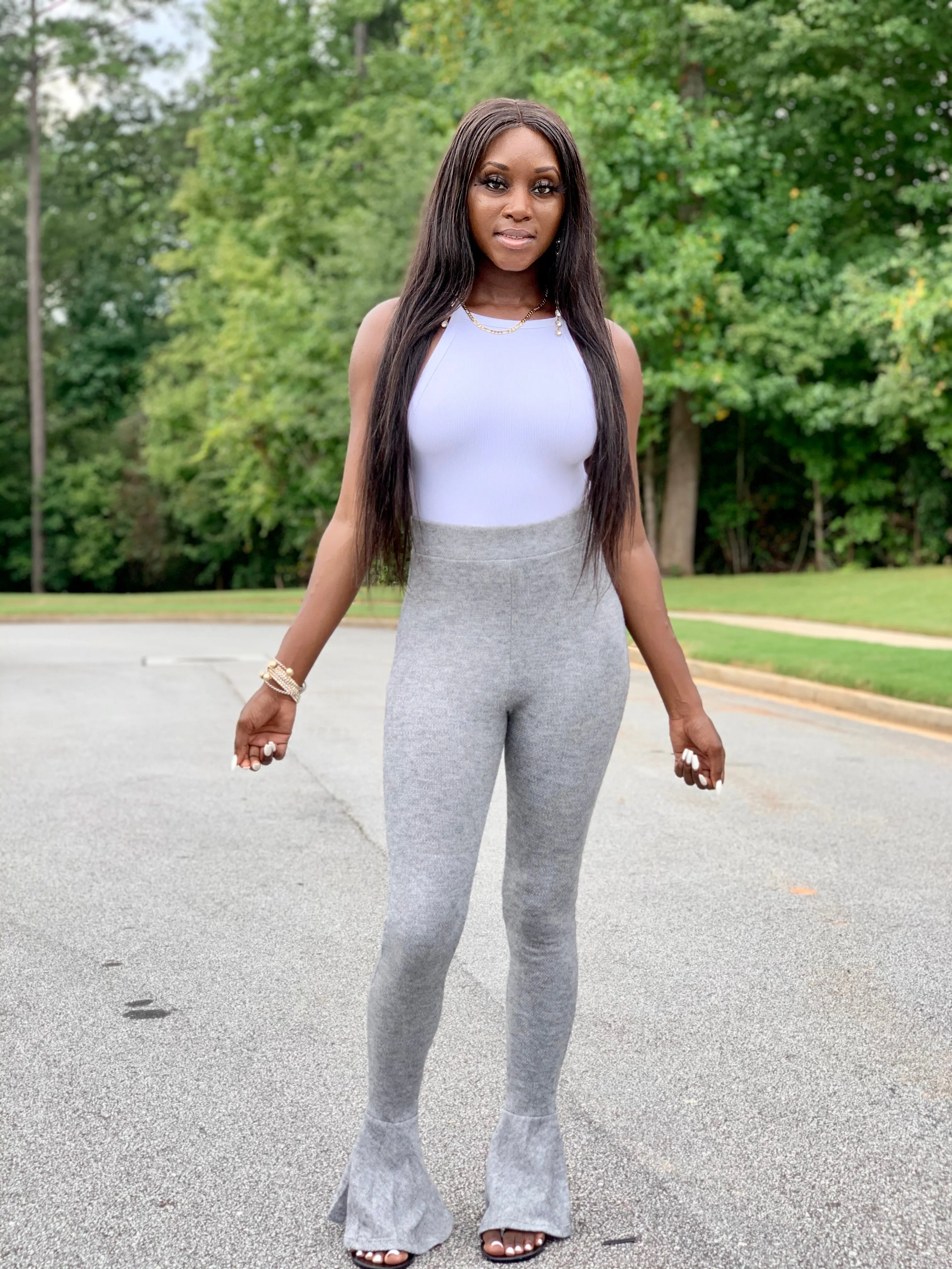 Lola Flare Pants | Heather Gray - FINAL SALE