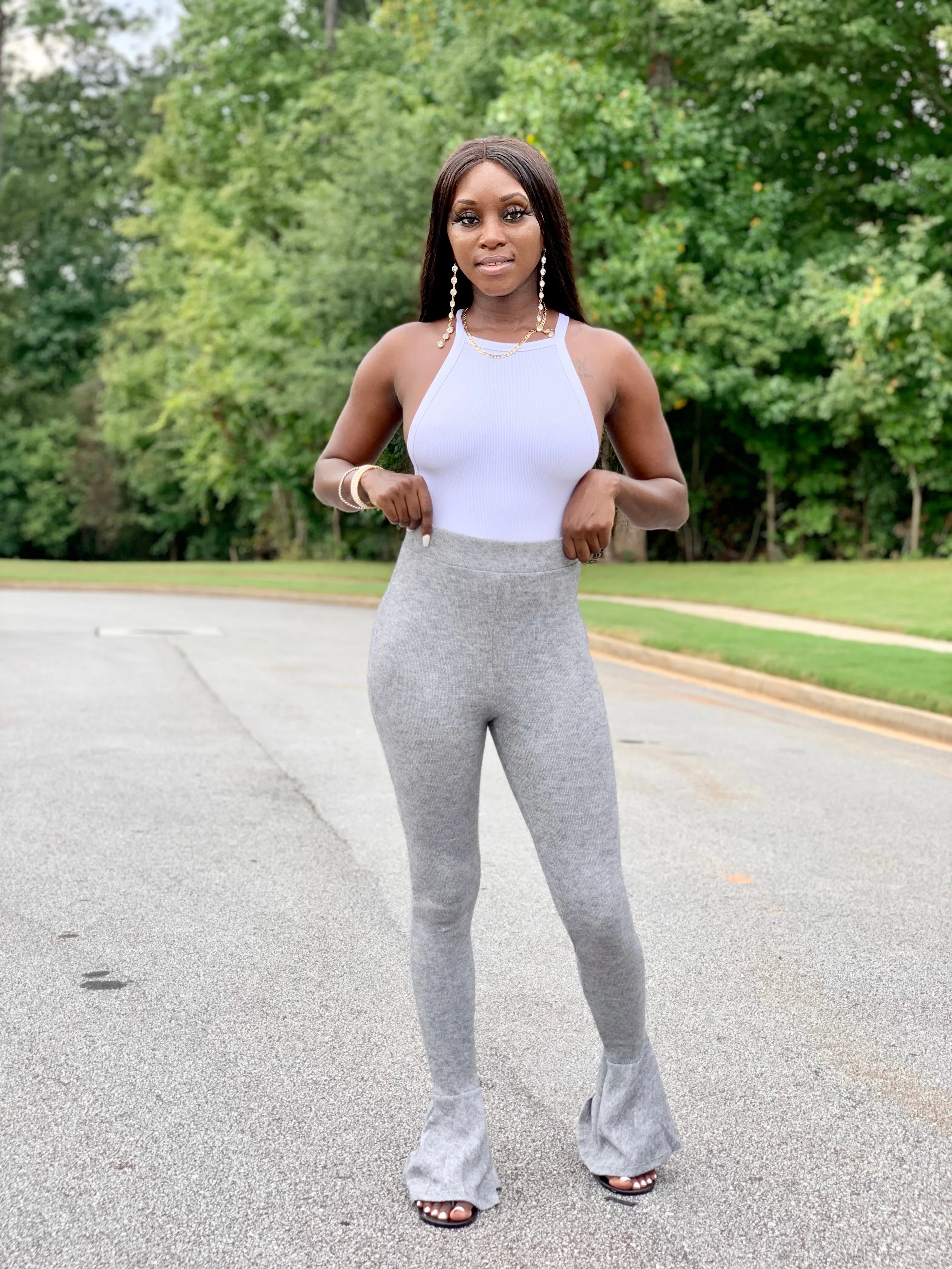 Lola Flare Pants | Heather Gray - FINAL SALE