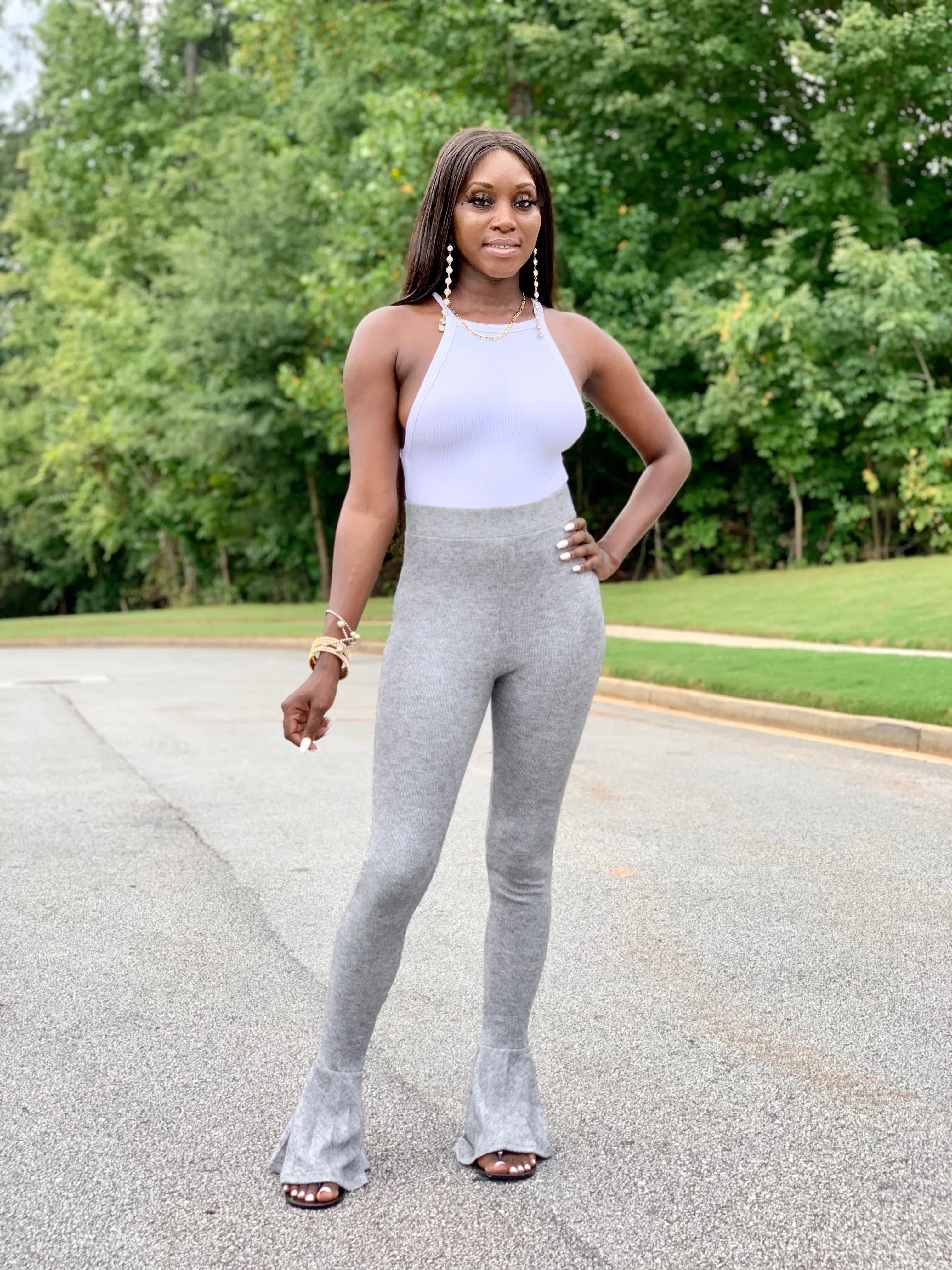 Lola Flare Pants | Heather Gray - FINAL SALE