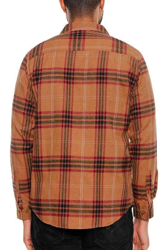 Long Sleeve Flannel Full Plaid Checkered Shirt