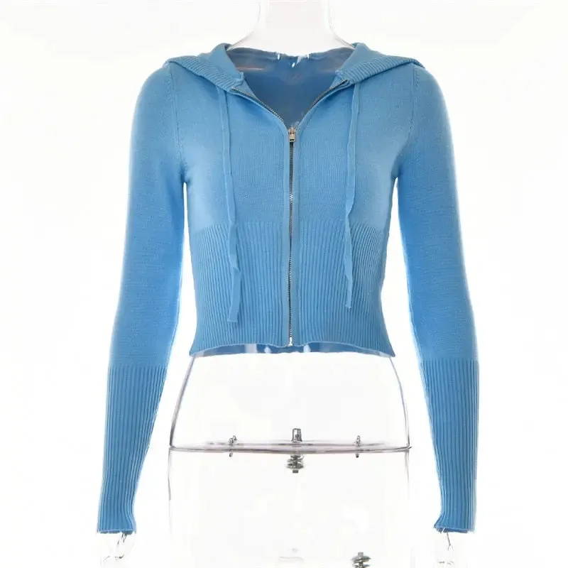 Long Sleeve Zipper Hooded Women Tracksuit