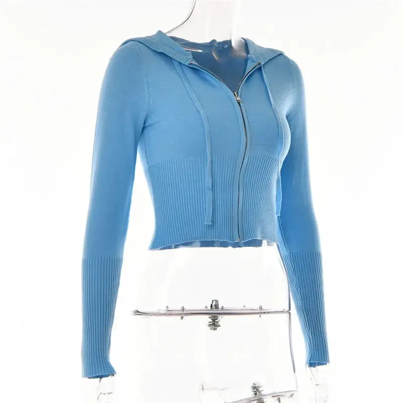 Long Sleeve Zipper Hooded Women Tracksuit