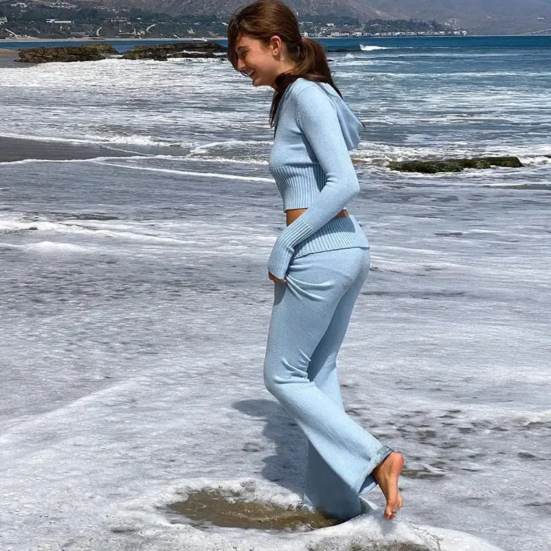 Long Sleeve Zipper Hooded Women Tracksuit