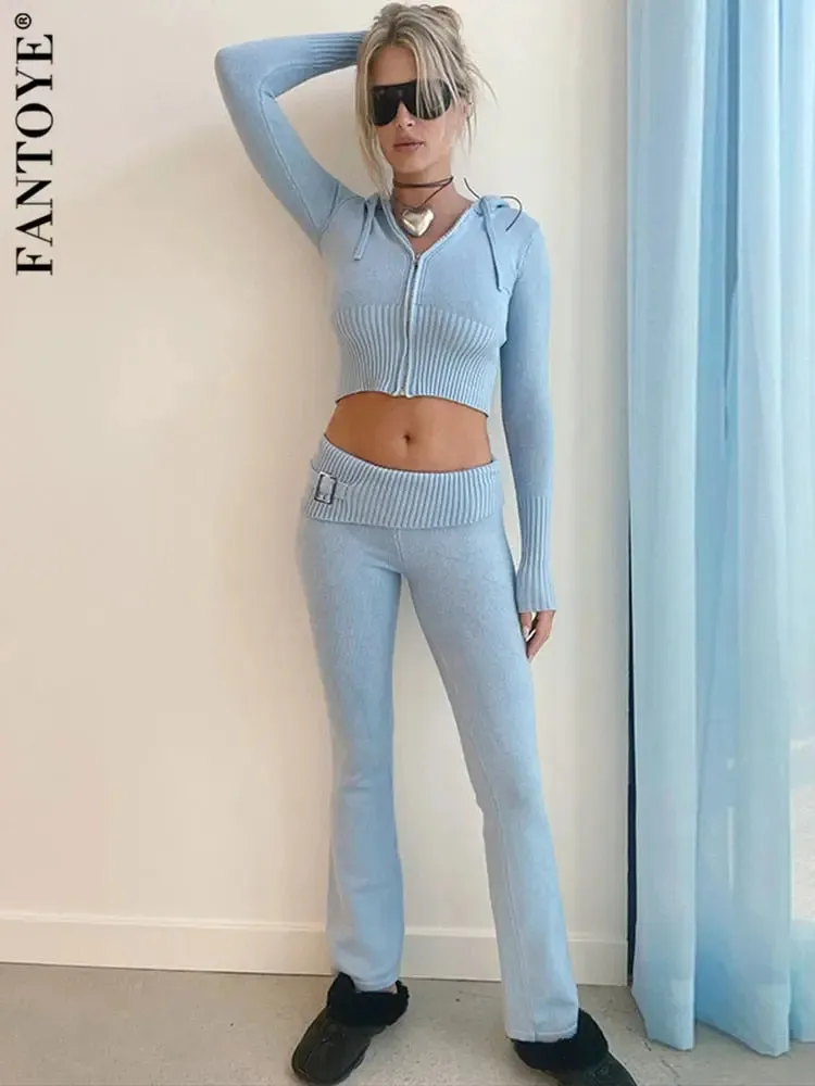 Long Sleeve Zipper Hooded Women Tracksuit