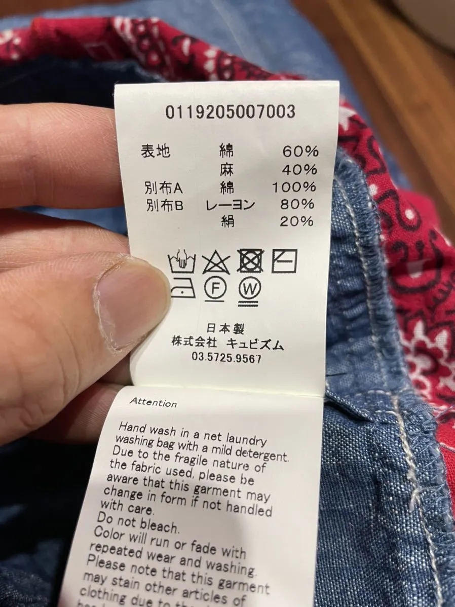 [M] Visvim 19AW SS Border Tunic P.O. Indigo Bandana