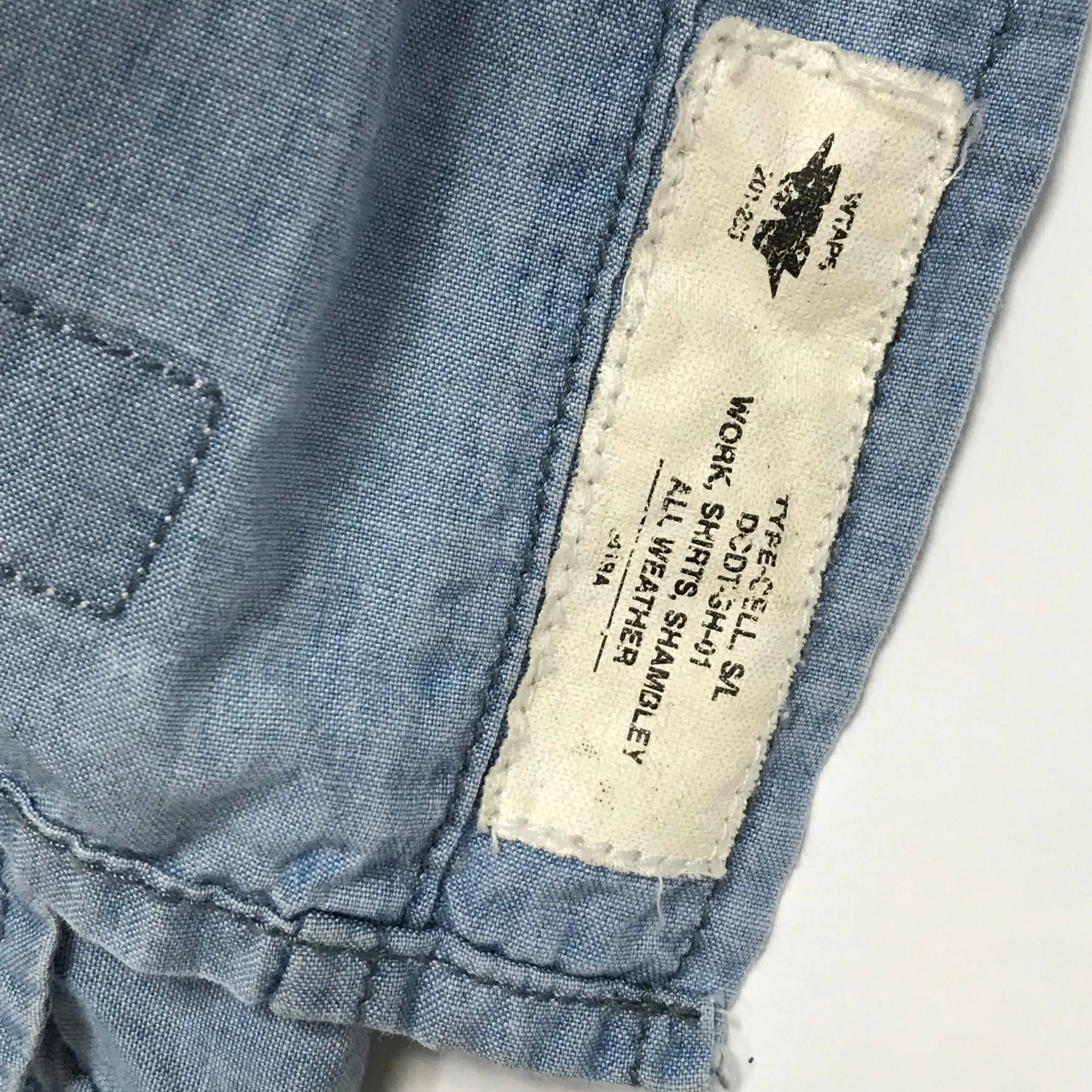 [M] WTAPS 04SS Jody Foster's Army Cell L/S Chambray Shirt Blue