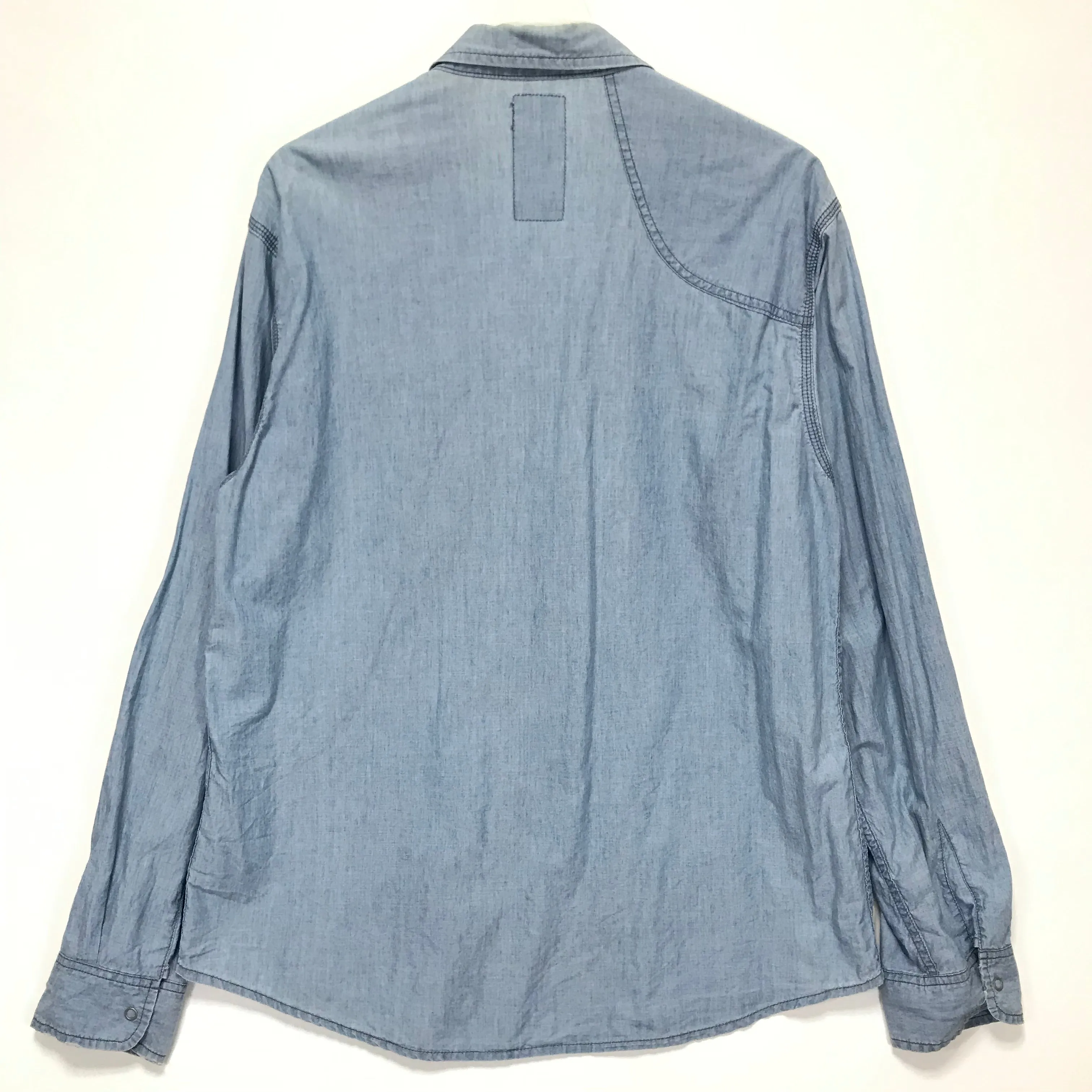 [M] WTAPS 04SS Jody Foster's Army Cell L/S Chambray Shirt Blue