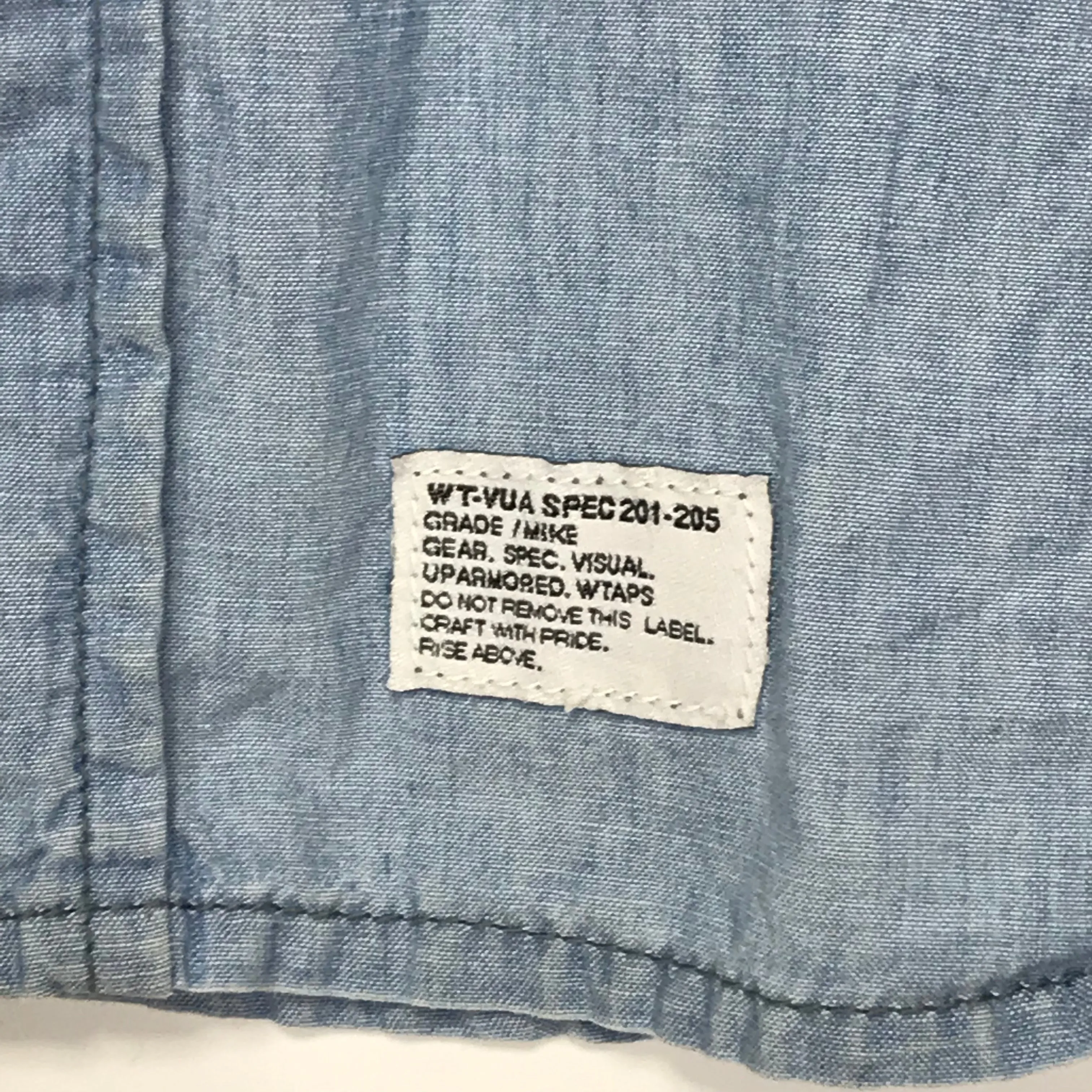 [M] WTAPS 04SS Jody Foster's Army Cell L/S Chambray Shirt Blue