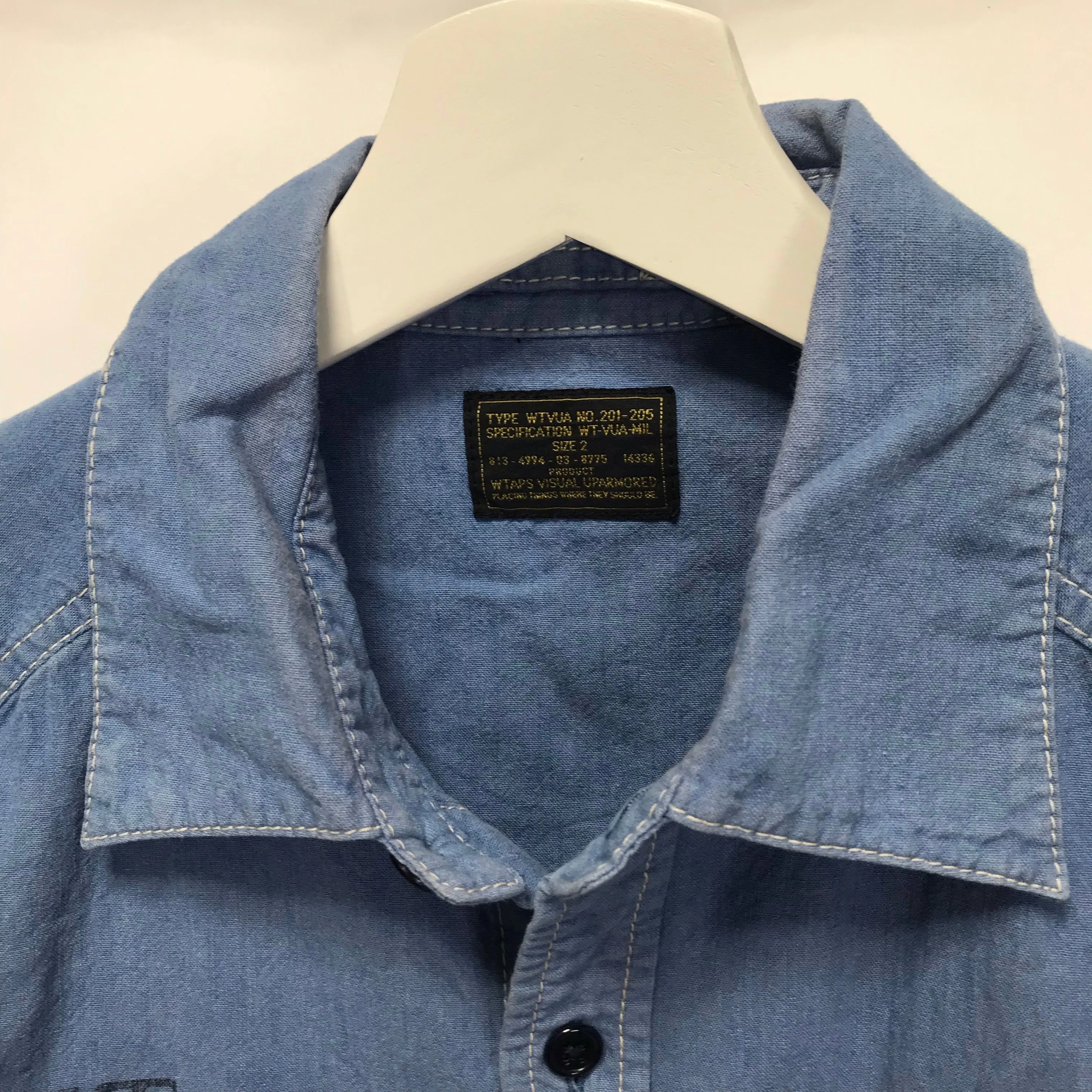 [M] WTaps Cell L/S Chambray Shirt Blue