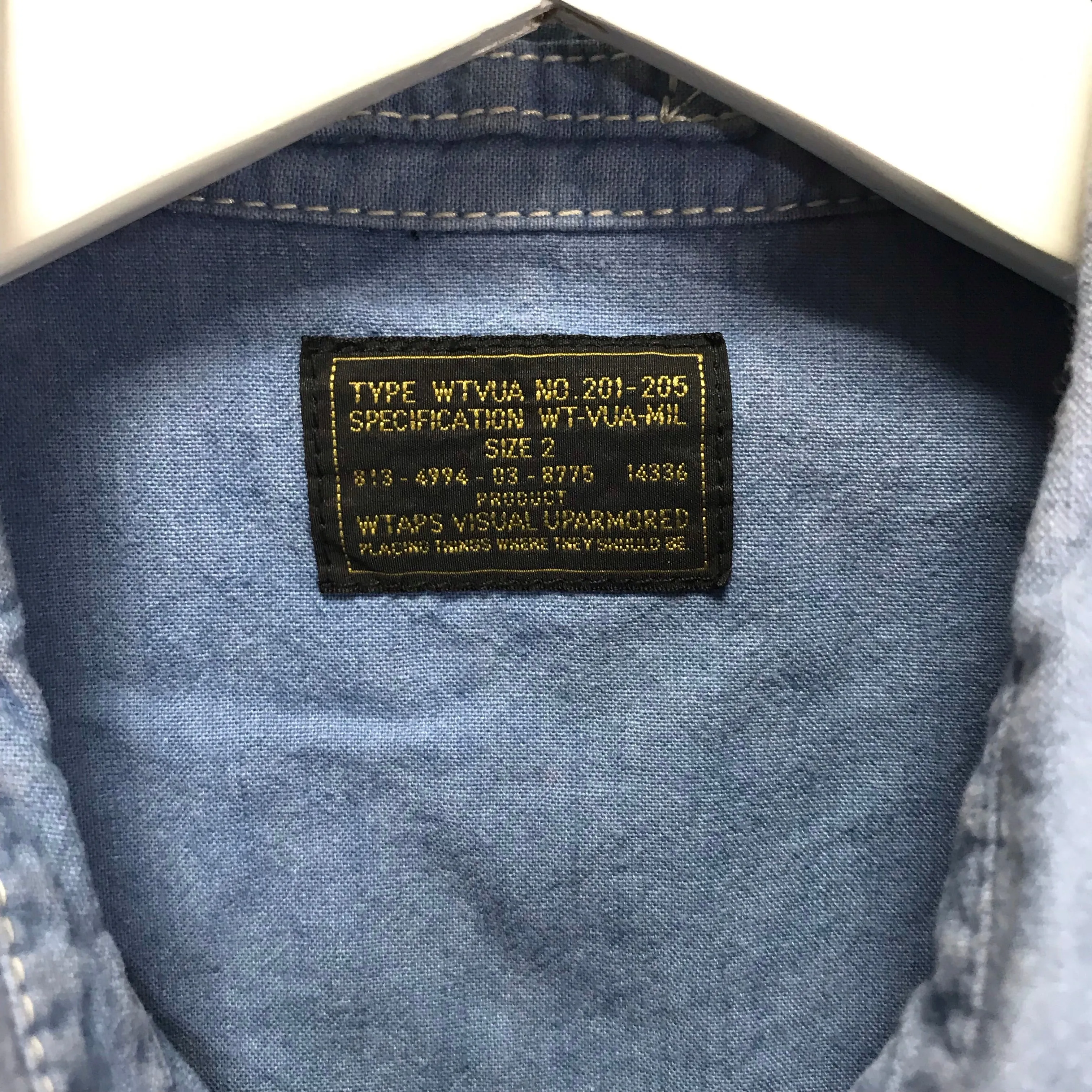 [M] WTaps Cell L/S Chambray Shirt Blue