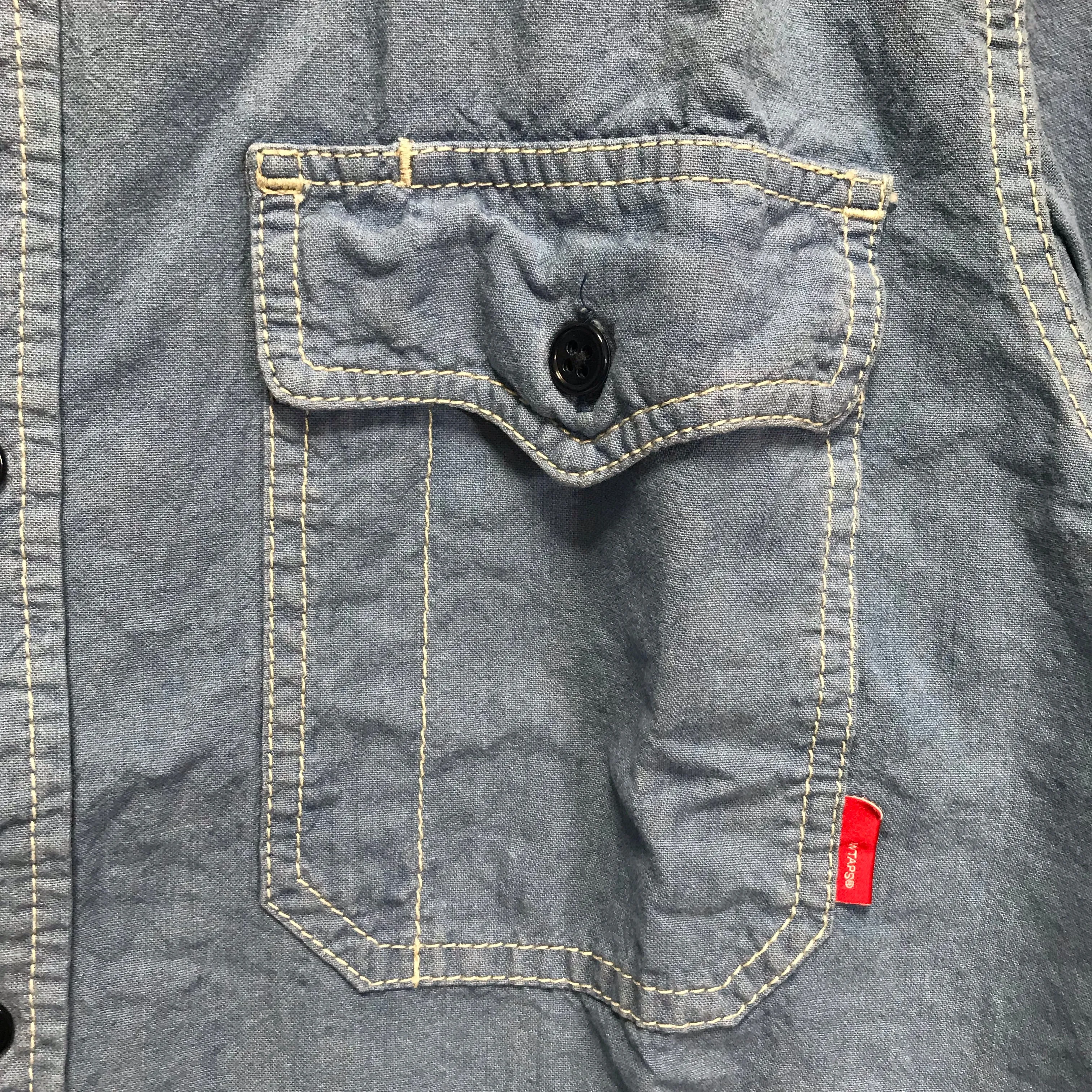 [M] WTaps Cell L/S Chambray Shirt Blue
