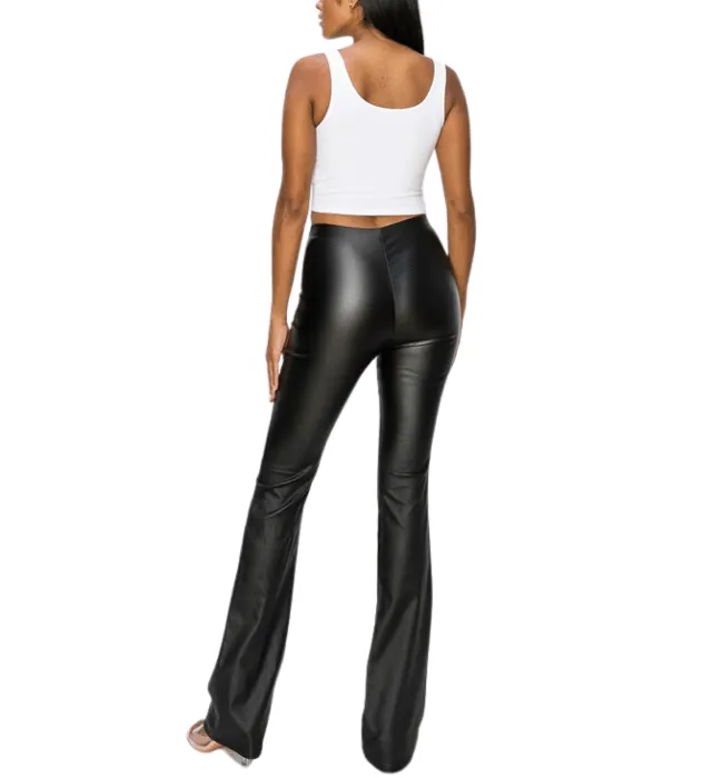 Mabel Faux Leather Flare Pant