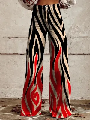 Margaret - Red & Black Flame Pants