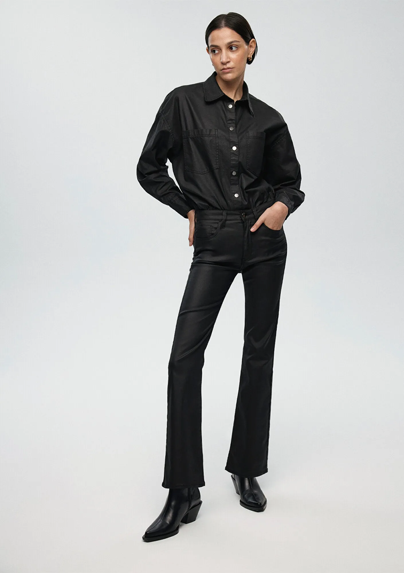 Maria Black Coated Jean Pants