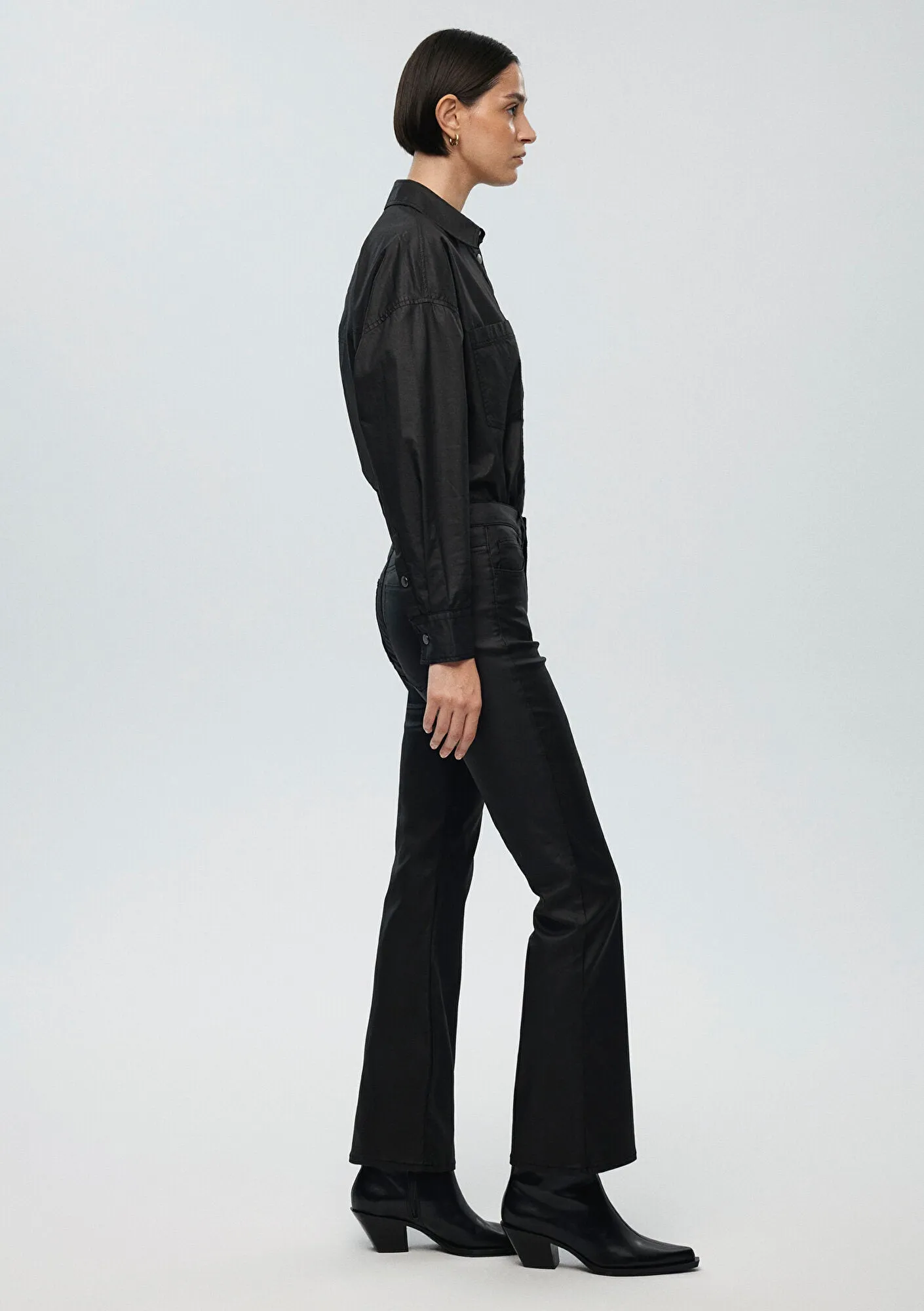 Maria Black Coated Jean Pants
