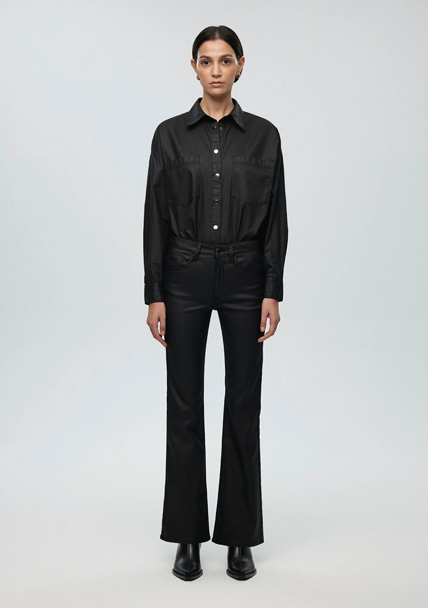 Maria Black Coated Jean Pants