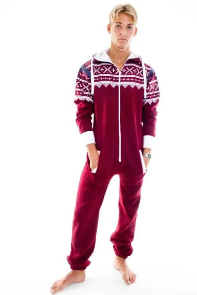 Maroon Aztec Tracksuit Onesie