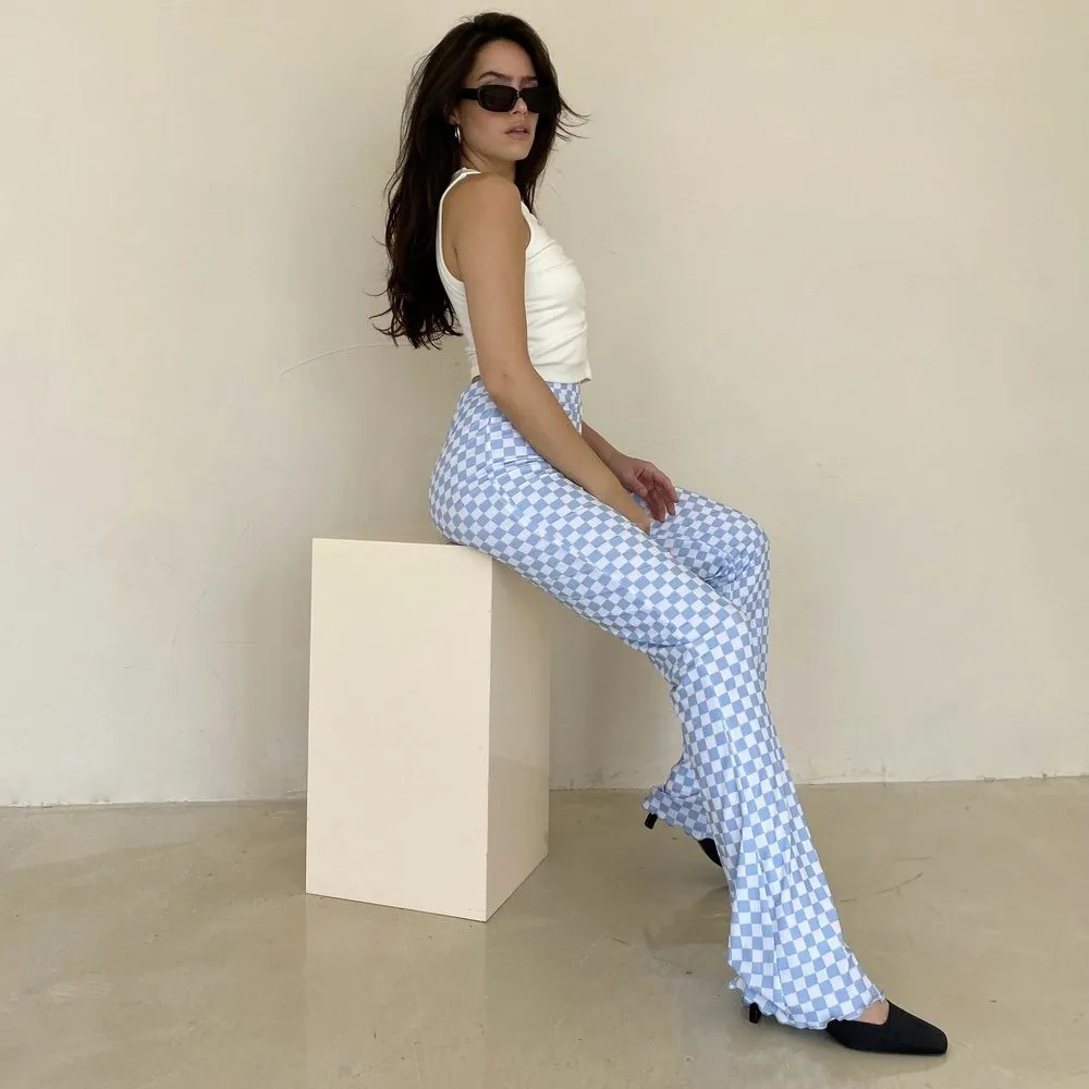 Mary Blue Flare Pants