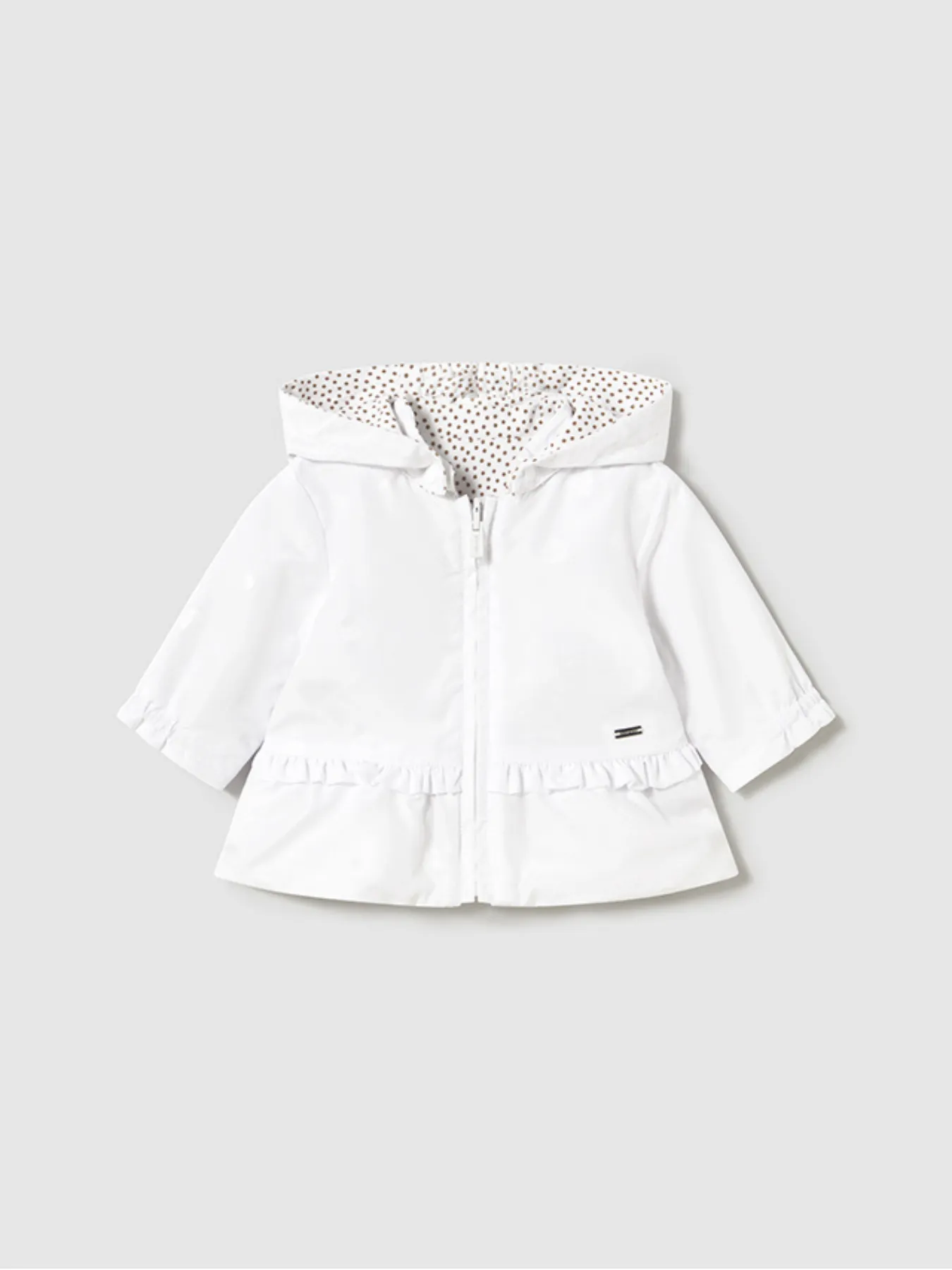 Mayoral Baby Girl Reversible Polka Dot Windbreaker - White