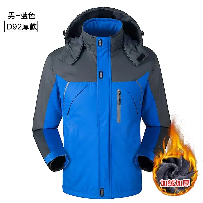 Men Oversized Fleece Softshell Coats Women Man Winter Outdoor Waterproof Windbreak Warm Hiking Camping Climbing Skiing Jackets