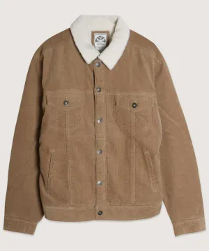 Men's Casual Brown Corduroy Lined Jacket