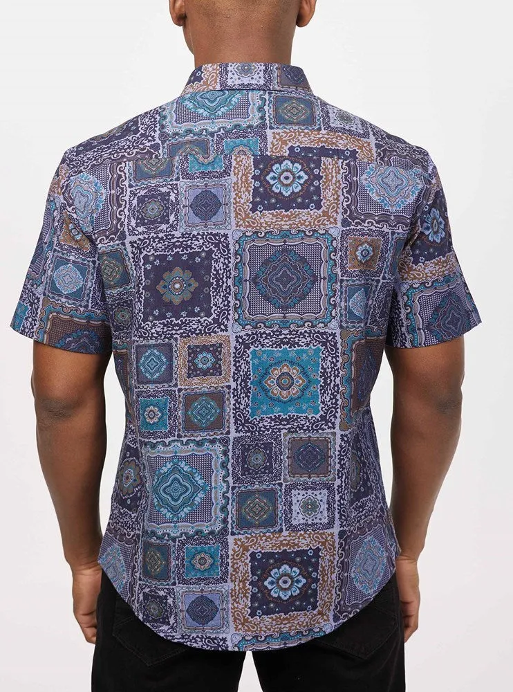 Men's casual short sleeve stretch shirt