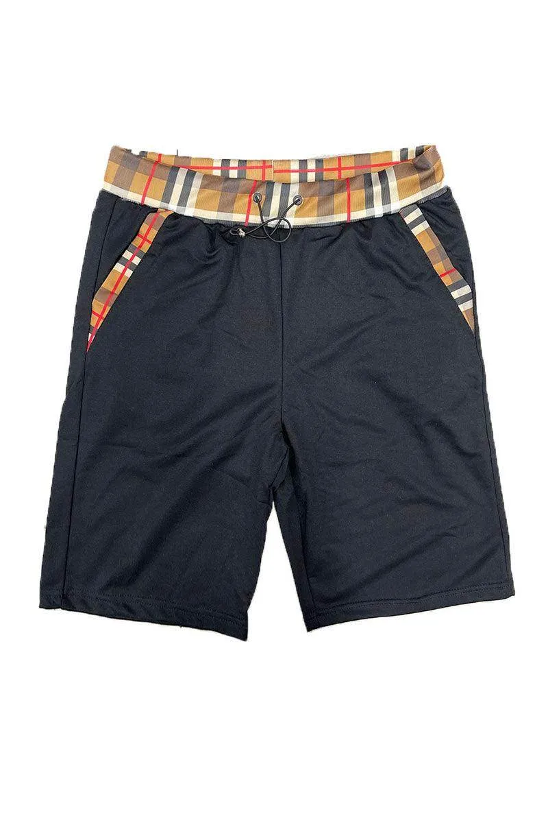 Mens Checkered Tshirt Short Set