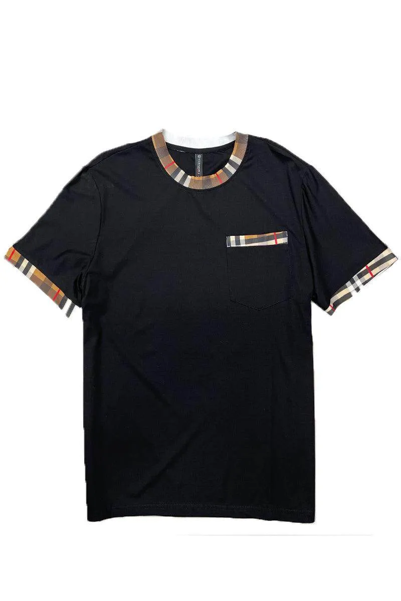 Mens Checkered Tshirt Short Set