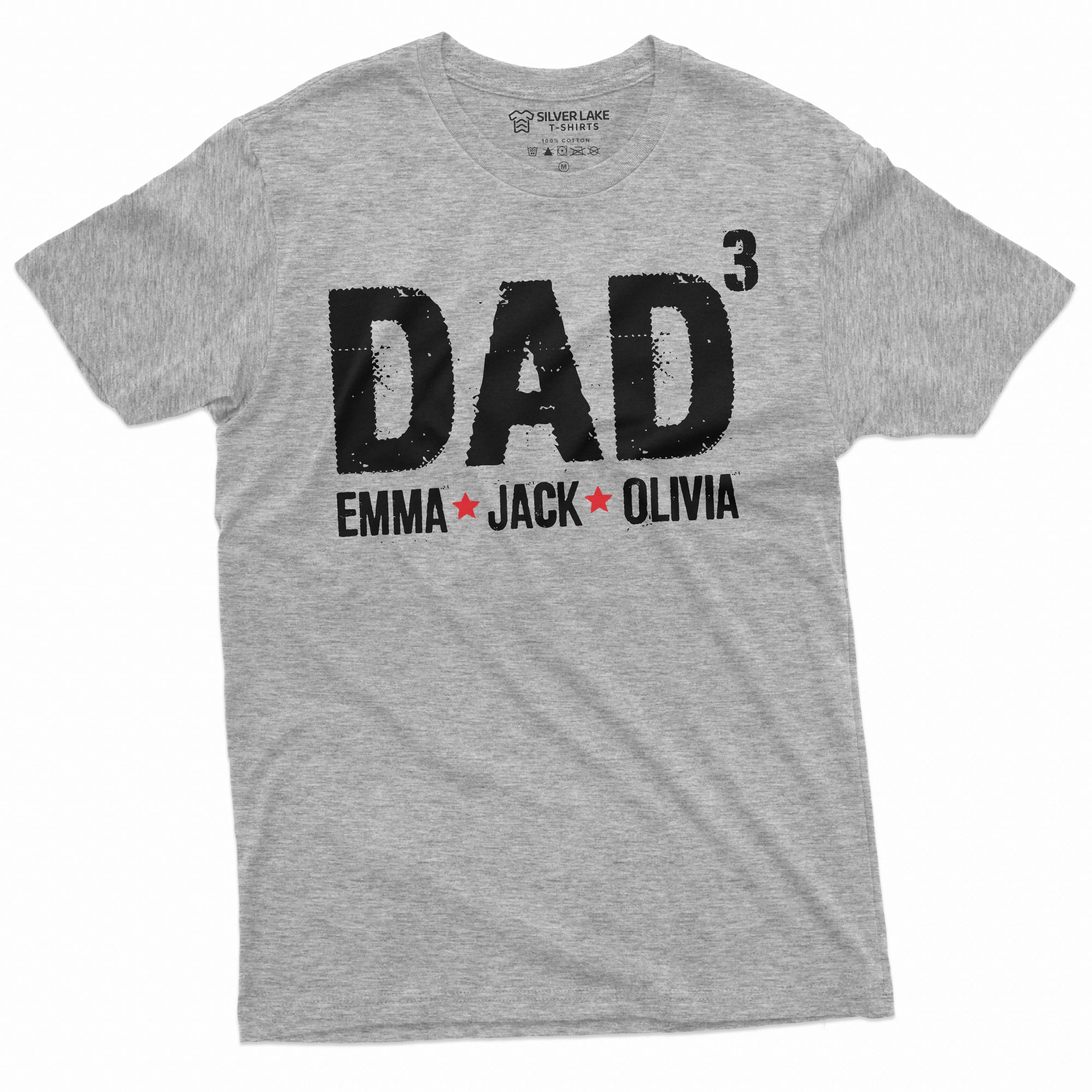 Men's Custom Dad T-shirt Father's Day Gift | Daughter Son Kids Names Personalized T-shirt