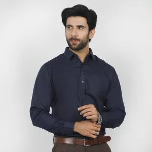 Men's Formal Chambray Shirt - Navy Blue