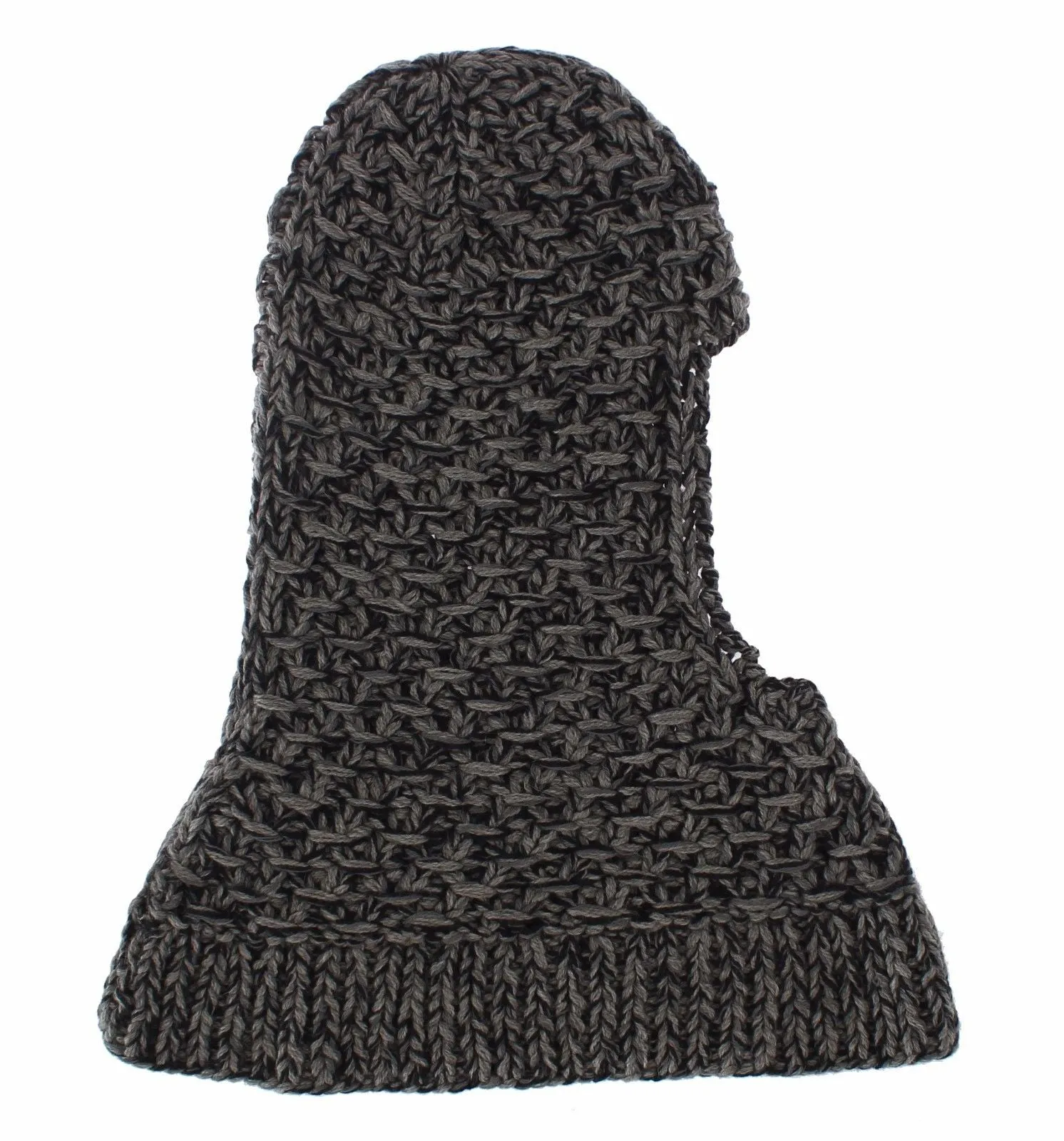 Men's Gray Wool Cashmere Crochet Hood