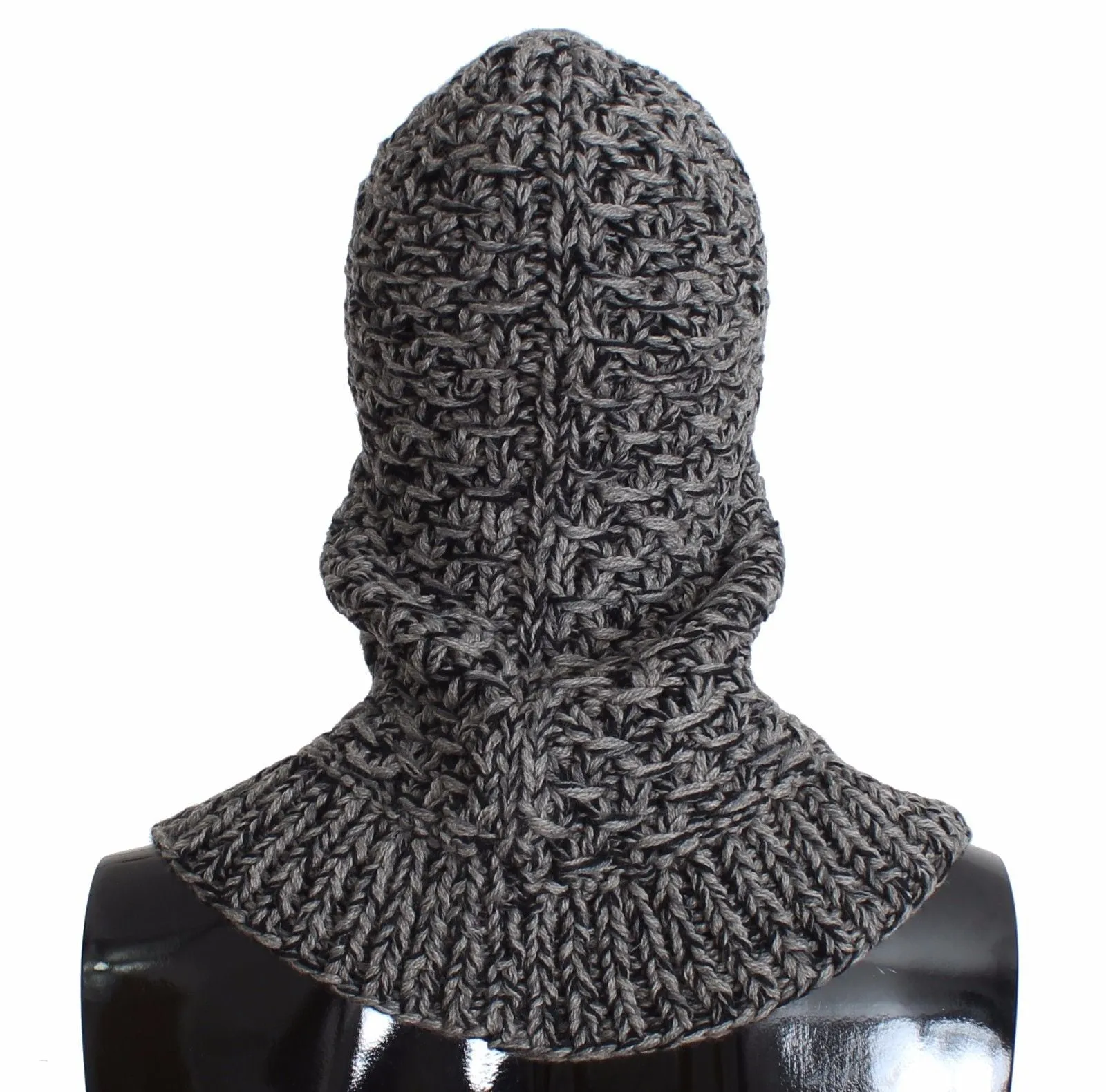 Men's Gray Wool Cashmere Crochet Hood