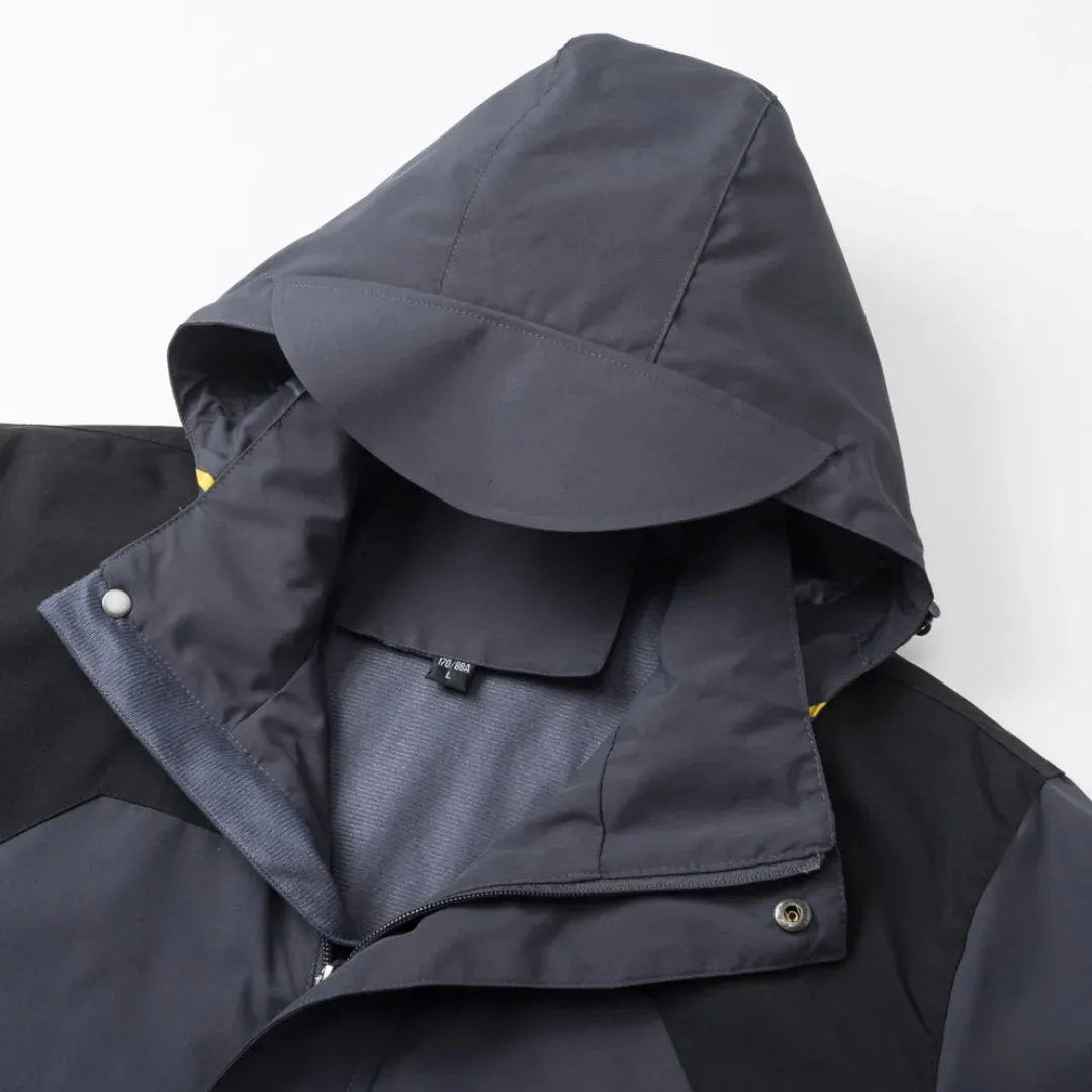 Men's Mountaineering Jackets Waterproof Large Size S-4XL Lightweight Outdoor Windproof Casual Hooded Double Zipper Cardigan Coat