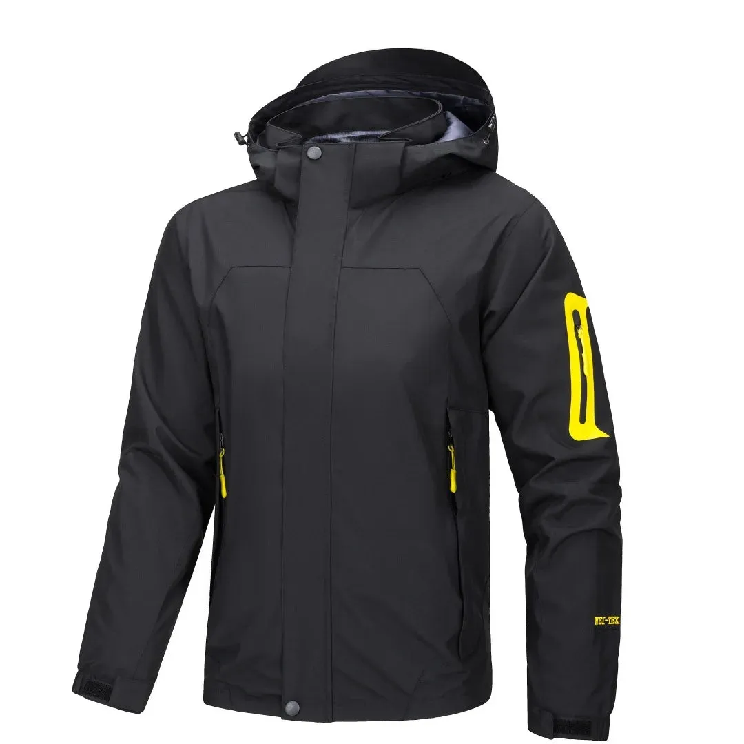 Men's Mountaineering Jackets Waterproof Large Size S-4XL Lightweight Outdoor Windproof Casual Hooded Double Zipper Cardigan Coat