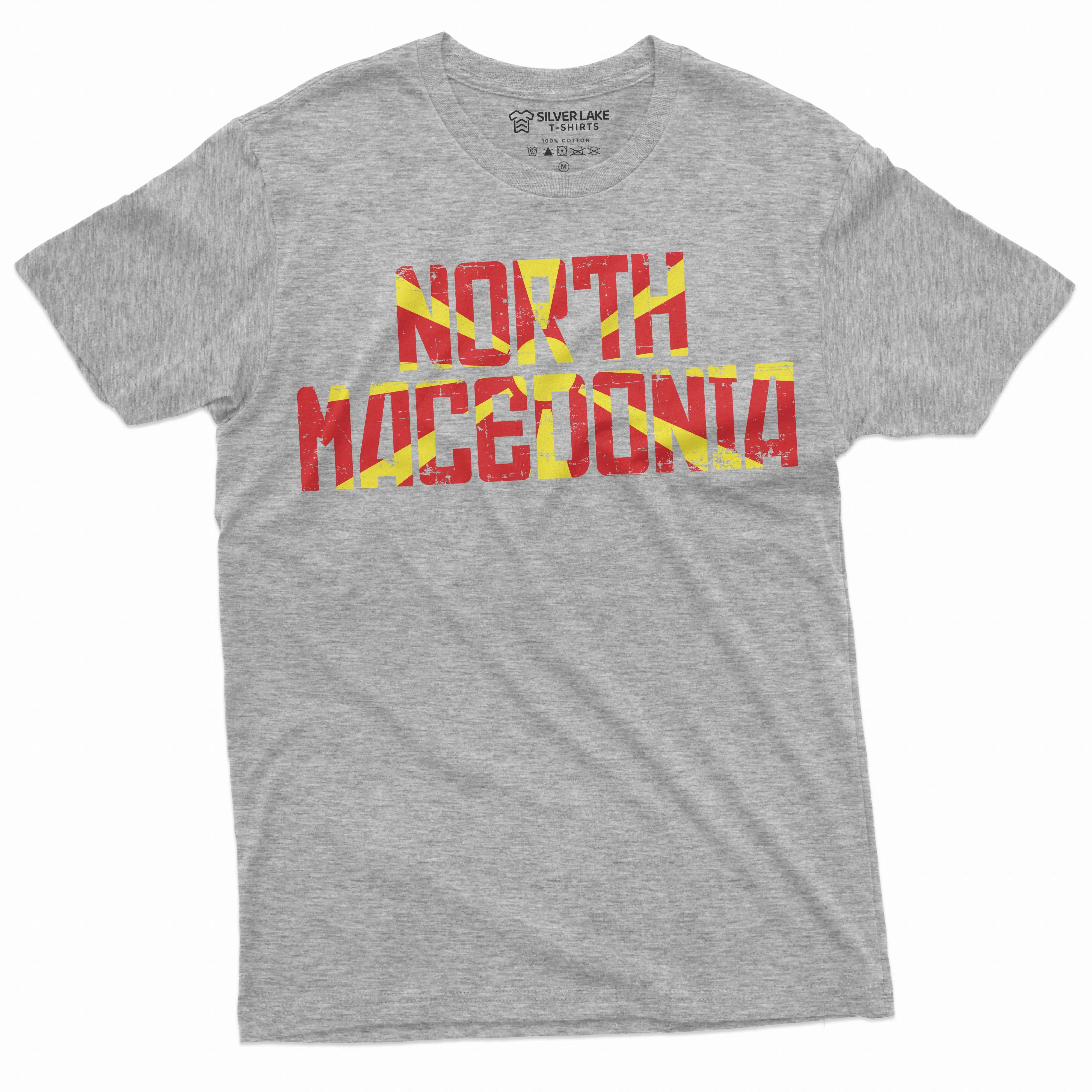 Men's North Macedonia T-shirt Macedonia Country coat of arms flag tee shirt
