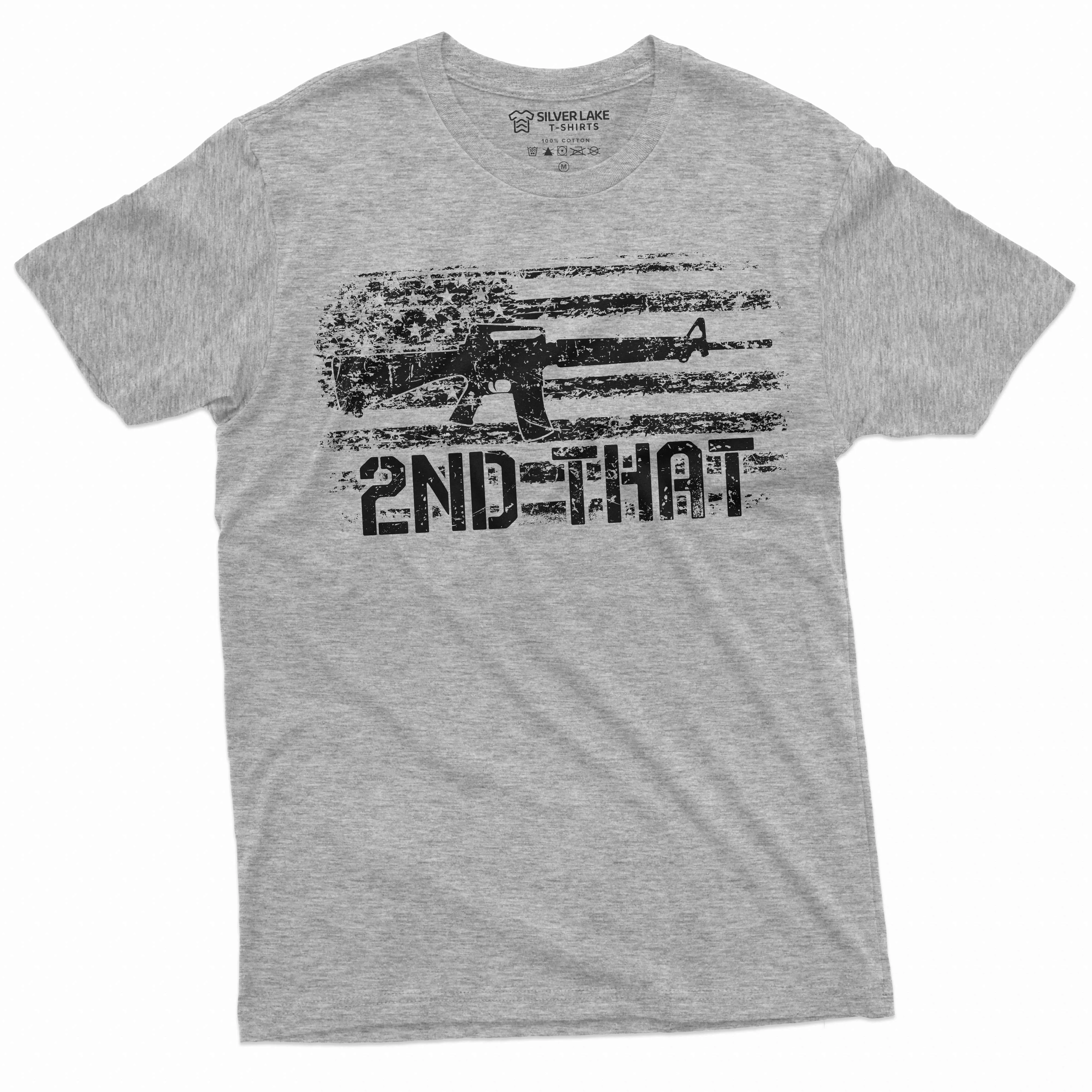 Men's Second Amendment Patriotic T-shirt 2nd that gun rights constitution Military army USA flag Tee
