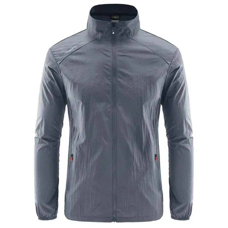 Men's Summer Skin Quick Dry Hiking Jacket Waterproof Sun UV Protection Coats Men Outdoor Sports Fishing Camping Running Jacket