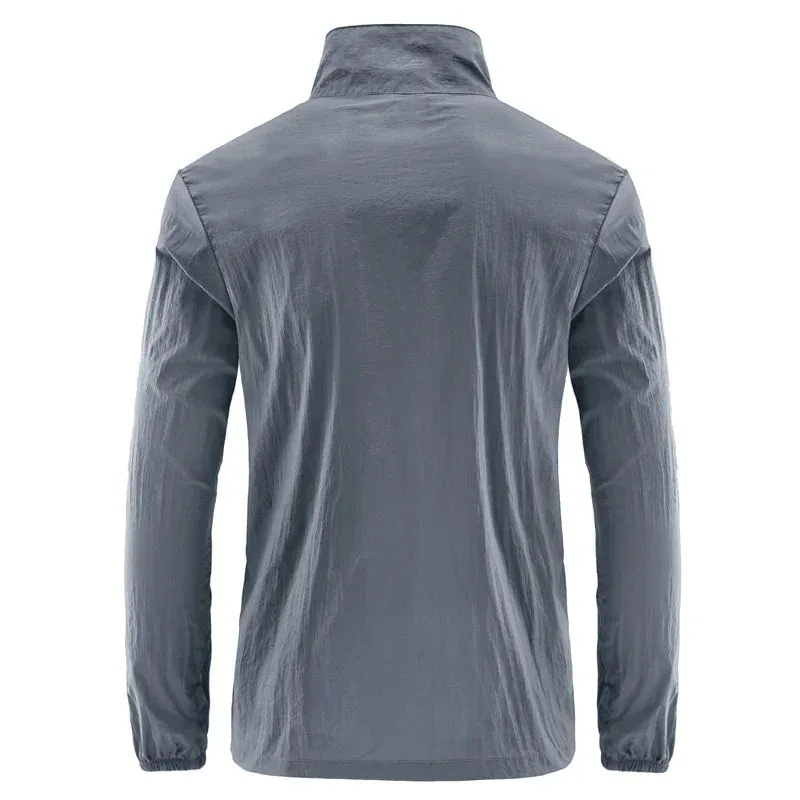 Men's Summer Skin Quick Dry Hiking Jacket Waterproof Sun UV Protection Coats Men Outdoor Sports Fishing Camping Running Jacket