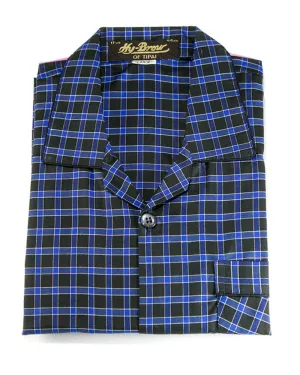 Mens Wedding Nightdress - Checkered Design Nightwear By Hy-Brow Plus High Classic
