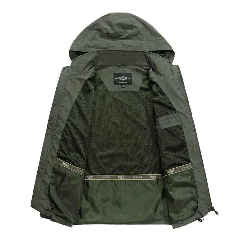 Men's Windbreaker Jackets Waterproof Military Hooded Water Proof Wind Breaker Casual Coat Male Autumn Outdoor Jackets
