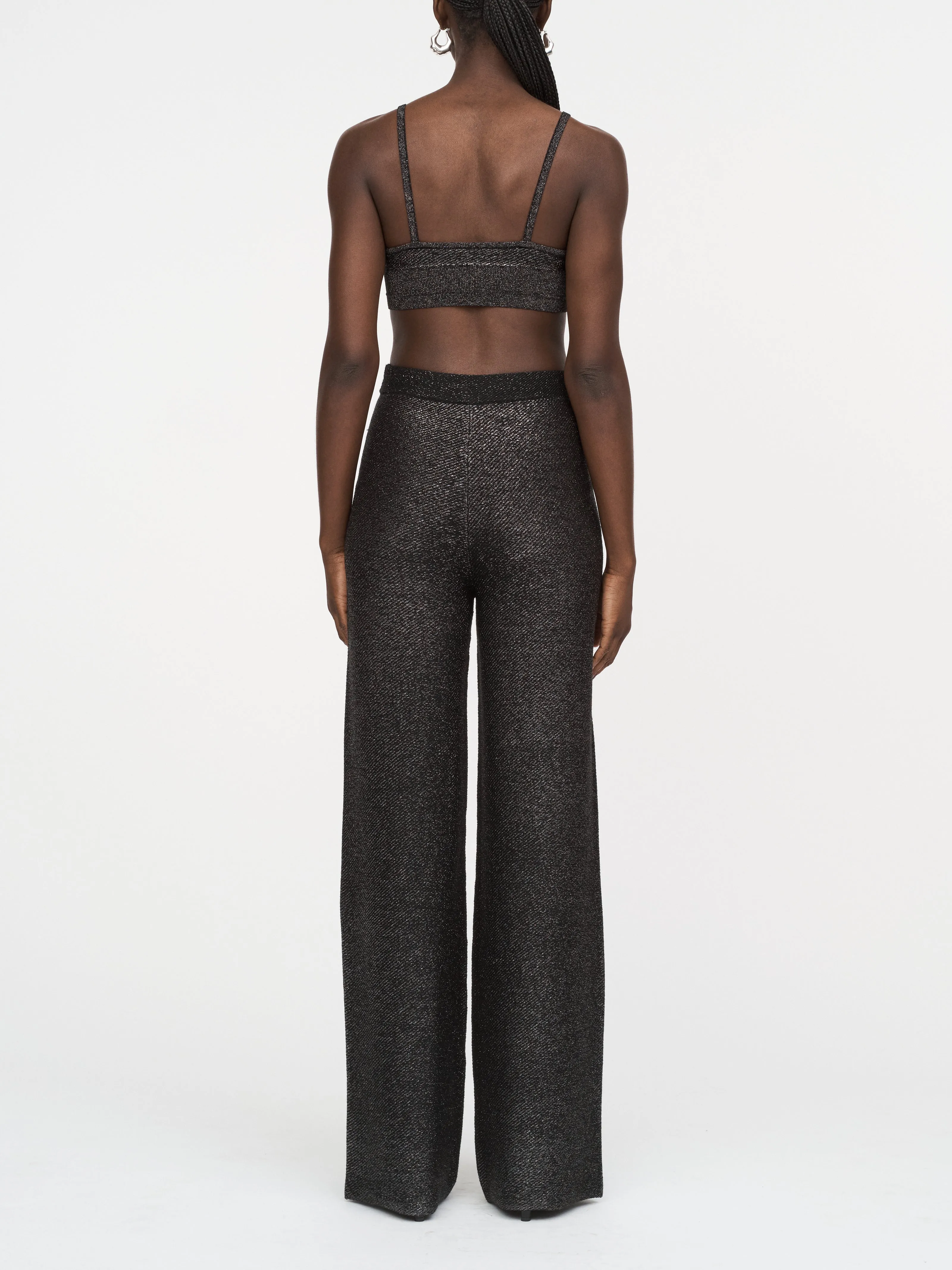 Metallic Trouser in Black Metallic