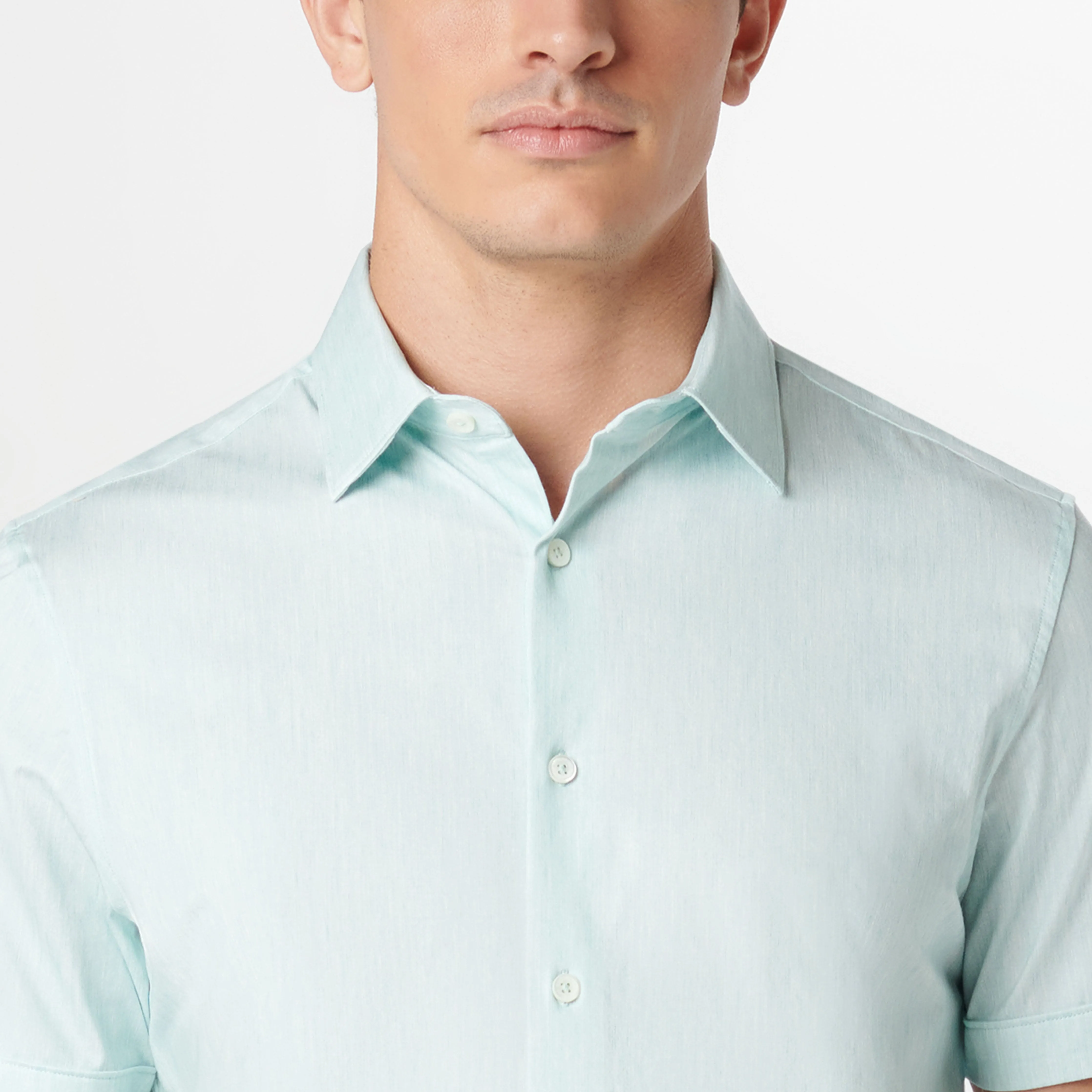 Miles Chambray Print OoohCotton Short Sleeve Shirt