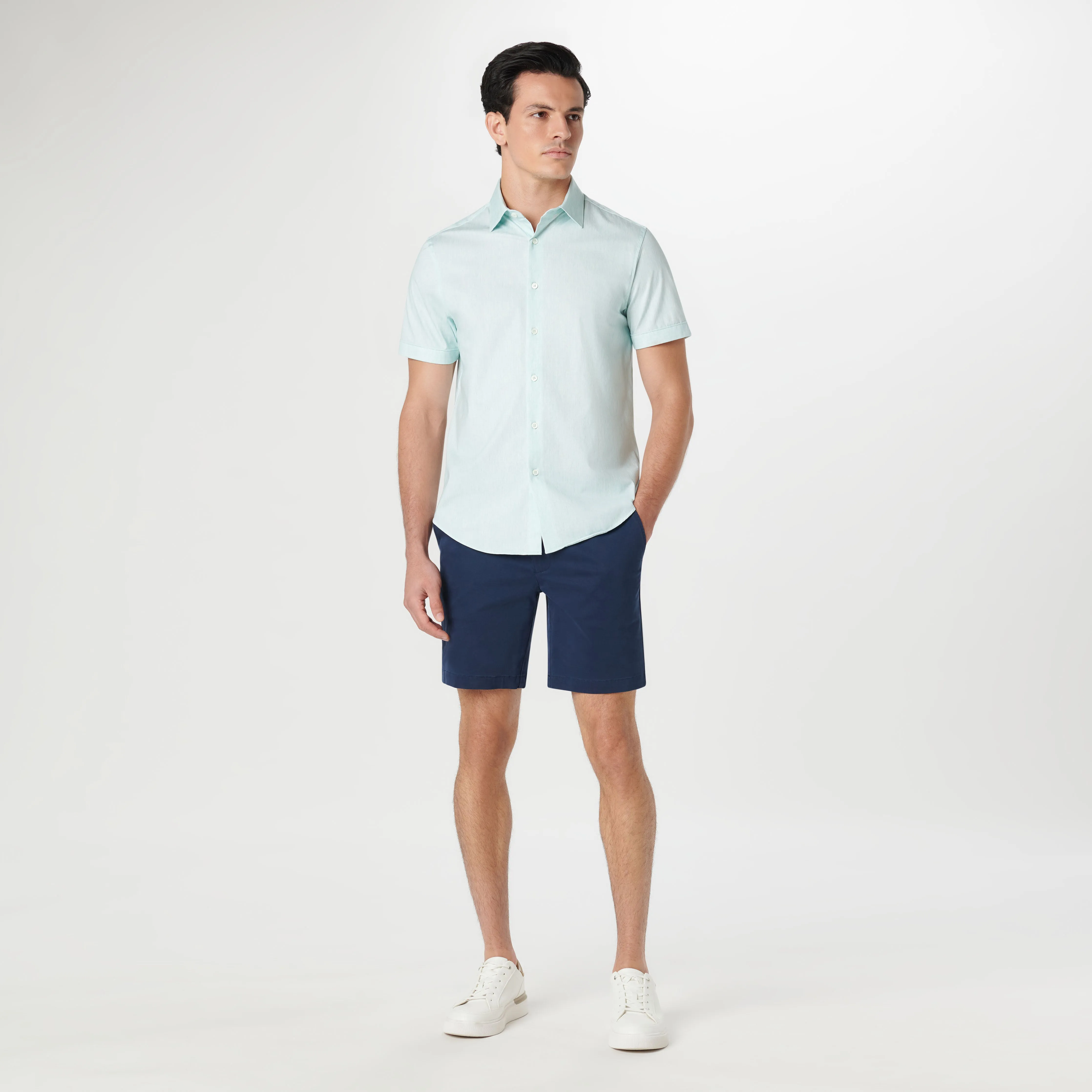 Miles Chambray Print OoohCotton Short Sleeve Shirt