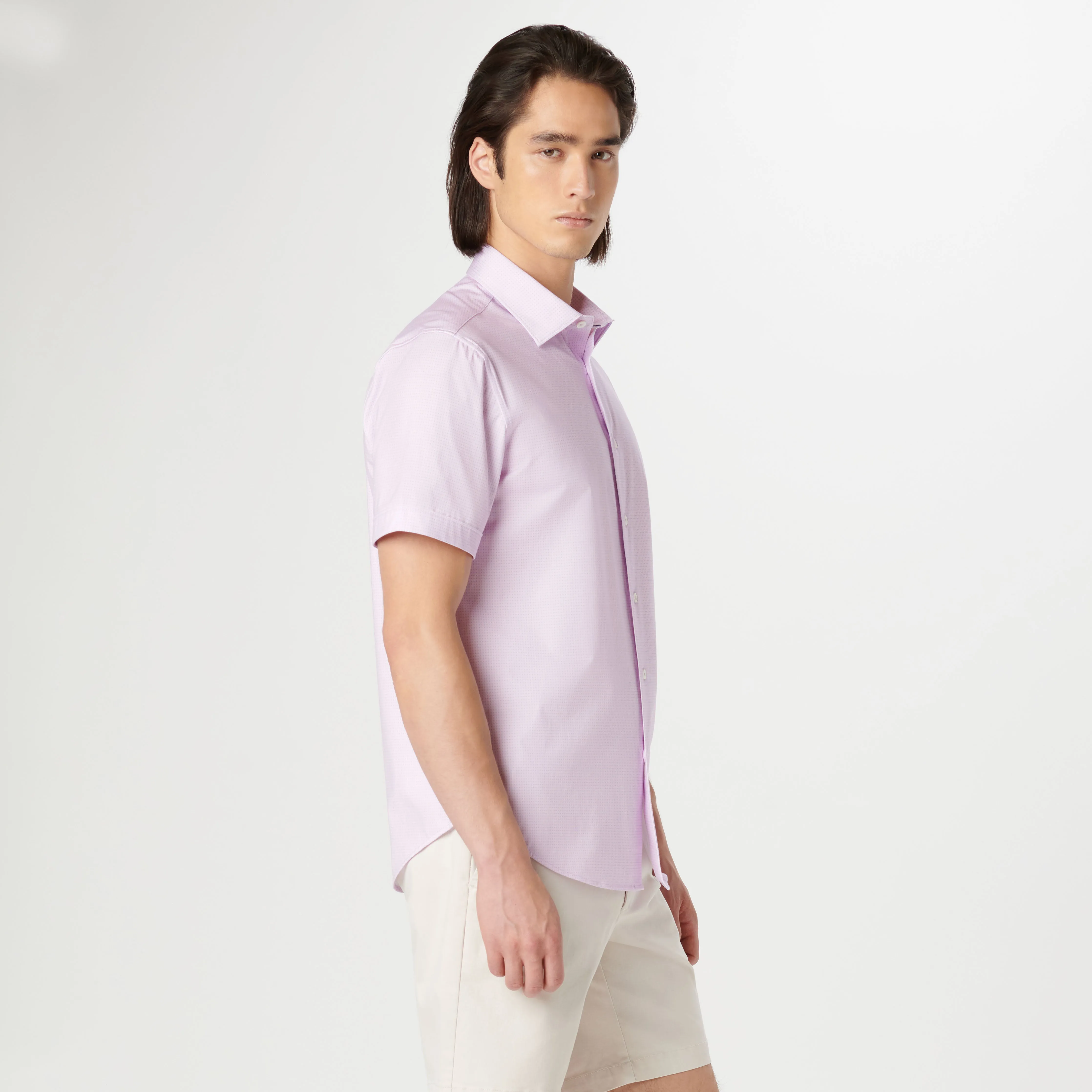 Miles Chambray Print OoohCotton Short Sleeve Shirt